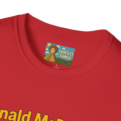Donald McDonald Mashup T-Shirt, Trump Parody Tee, Funny Fast Food Shirt, Unisex Softstyle Top, Political Humor Gift