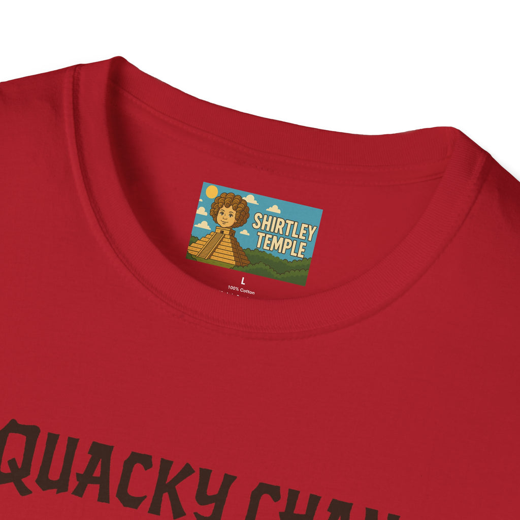 Quacky Chan Funny T-Shirt, Jackie Chan Duck Mashup Tee, Martial Arts Quack Movie Star Shirt, Comedy Parody Apparel, Unisex Softstyle Top