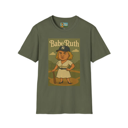 Babe Ruth funny wordplay pun baseball star remagined as a babe vintage nerd gift