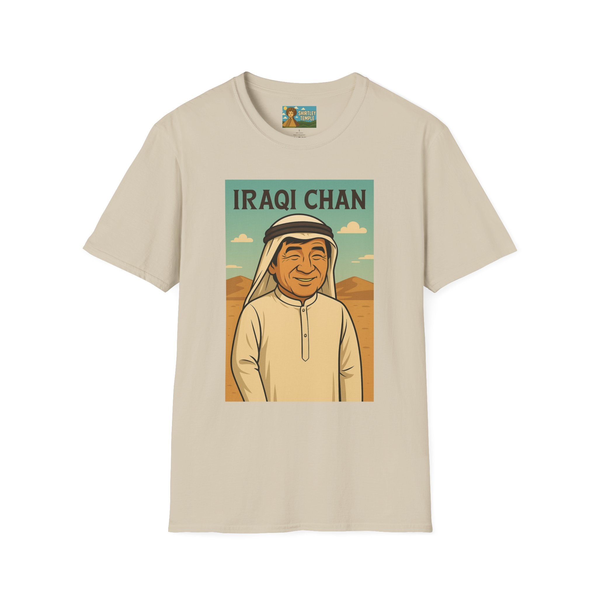 Iraqi Chan Unisex T-Shirt, Funny Jackie Chan Parody Apparel, Comedy Tribute Tee, Mashup Shirt