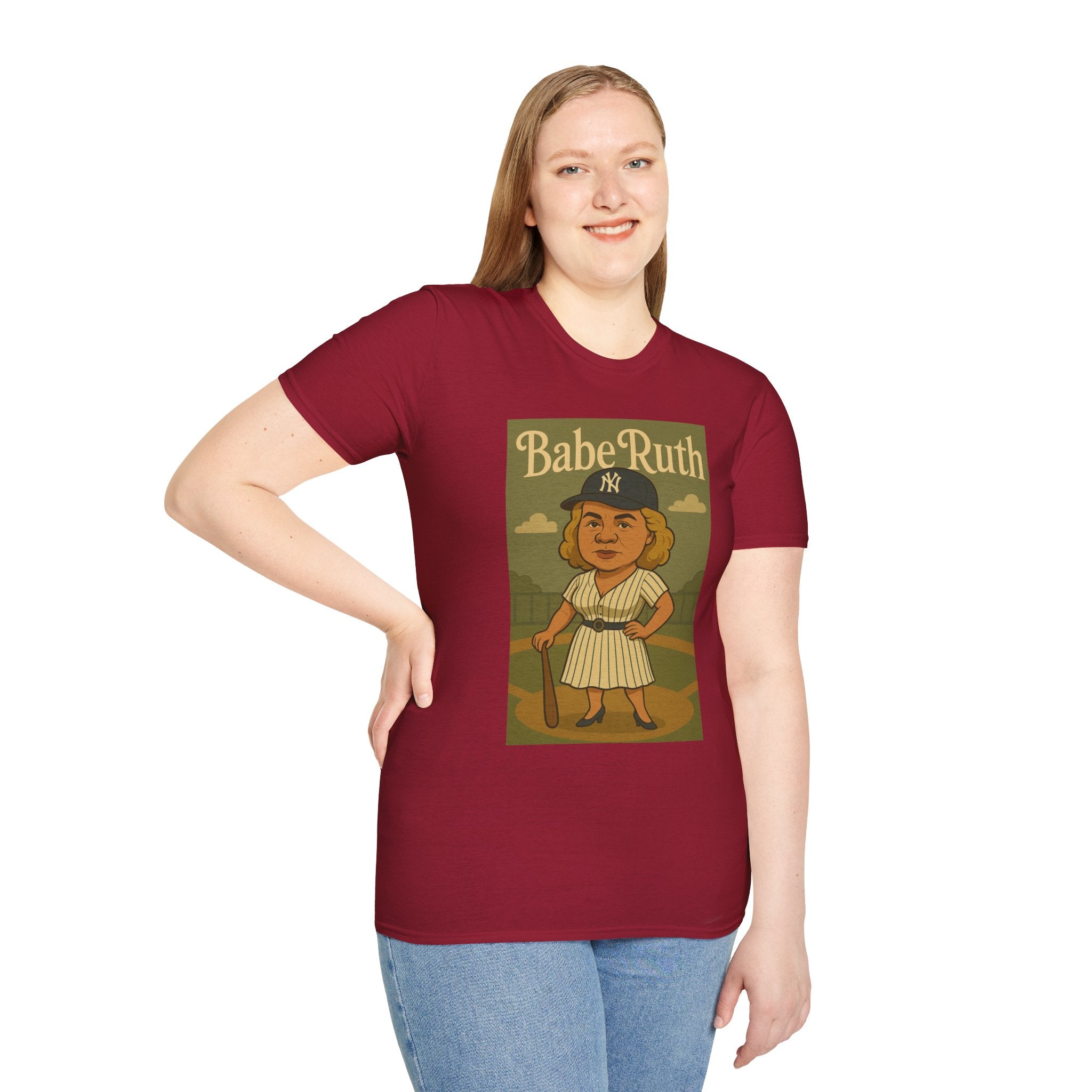 Babe Ruth funny wordplay pun baseball star remagined as a babe vintage nerd gift
