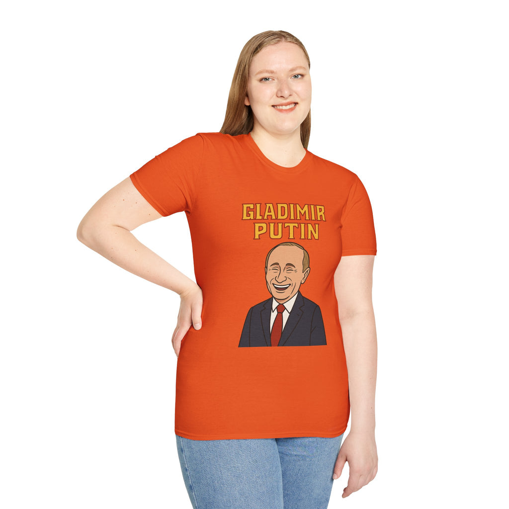 Gladimir Putin funny shirt wordplay vladimir putin being glad