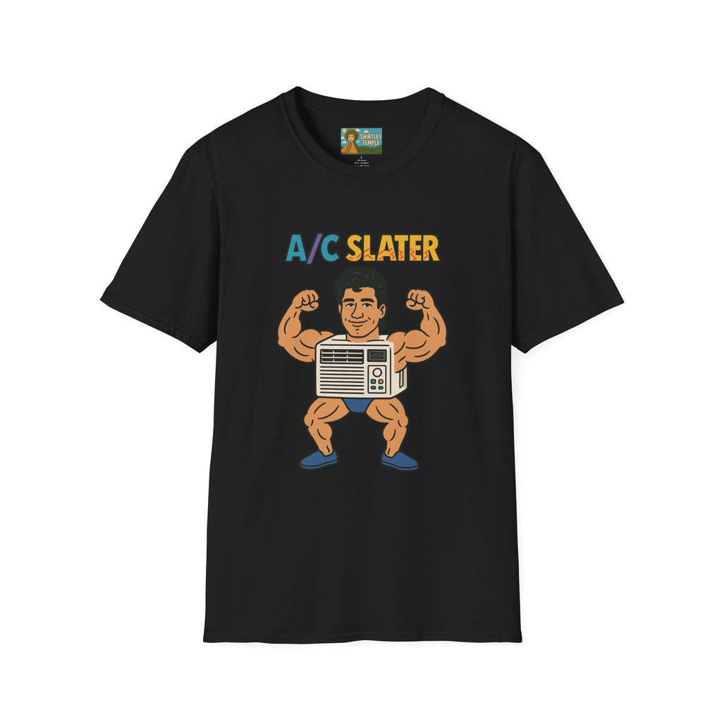A/C Slater Word Play Unisex Softstyle T-Shirt, Saved by the Bell Tee, Funny Air Conditioner Shirt, Retro 90s Clothing, Vintage TV Fan Gift