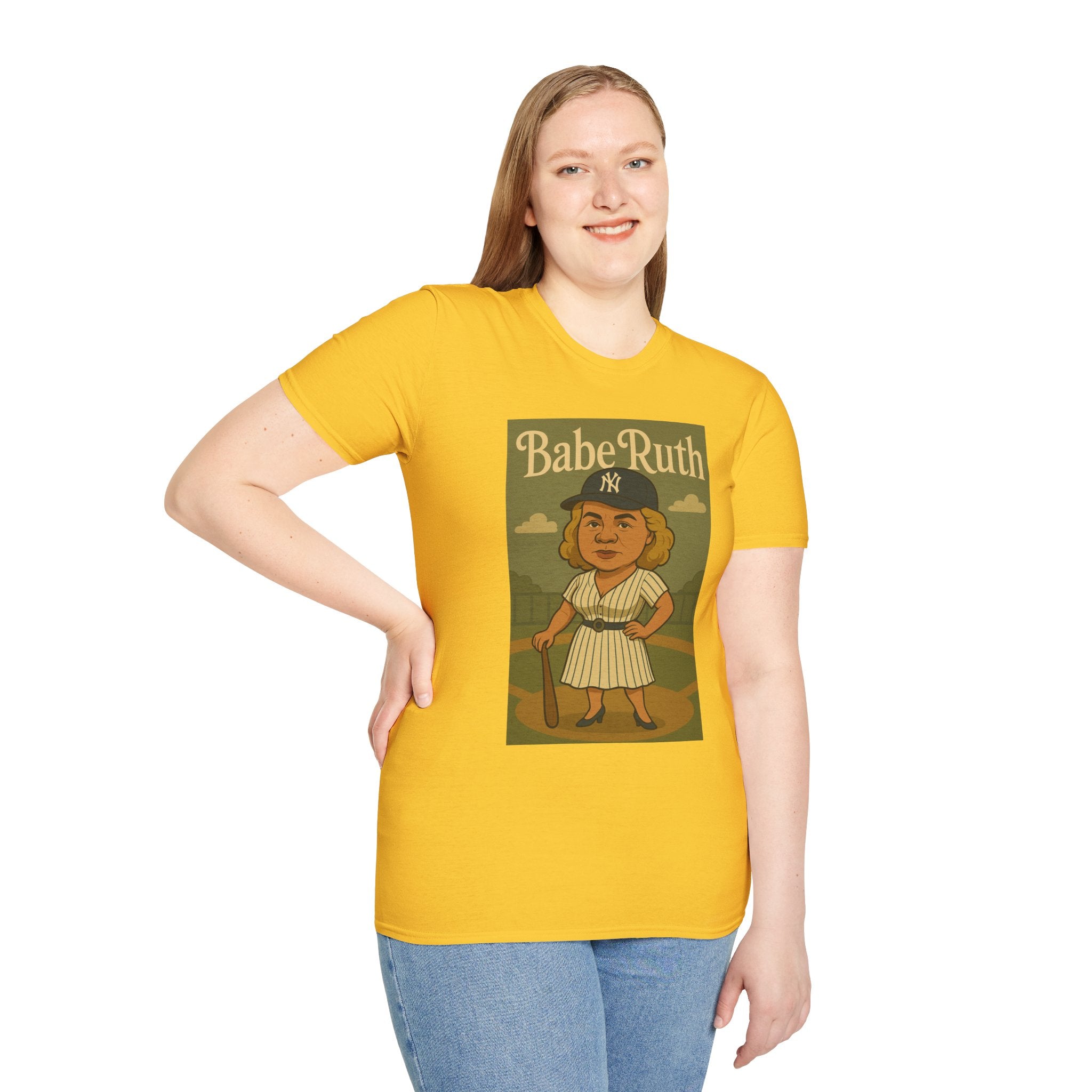Babe Ruth funny wordplay pun baseball star remagined as a babe vintage nerd gift
