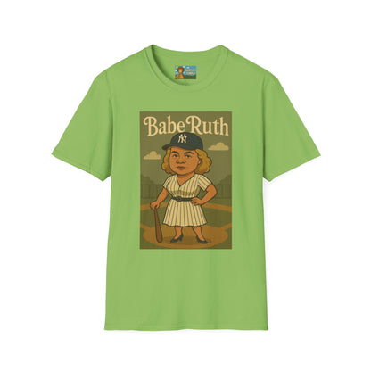 Babe Ruth funny wordplay pun baseball star remagined as a babe vintage nerd gift