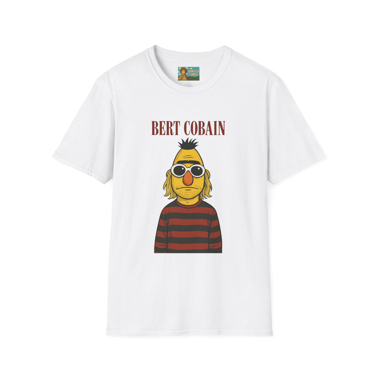 Bert Cobain funny mashup Kurt Cobain and Bert from sesame street wordplay unisex gift tee music lover