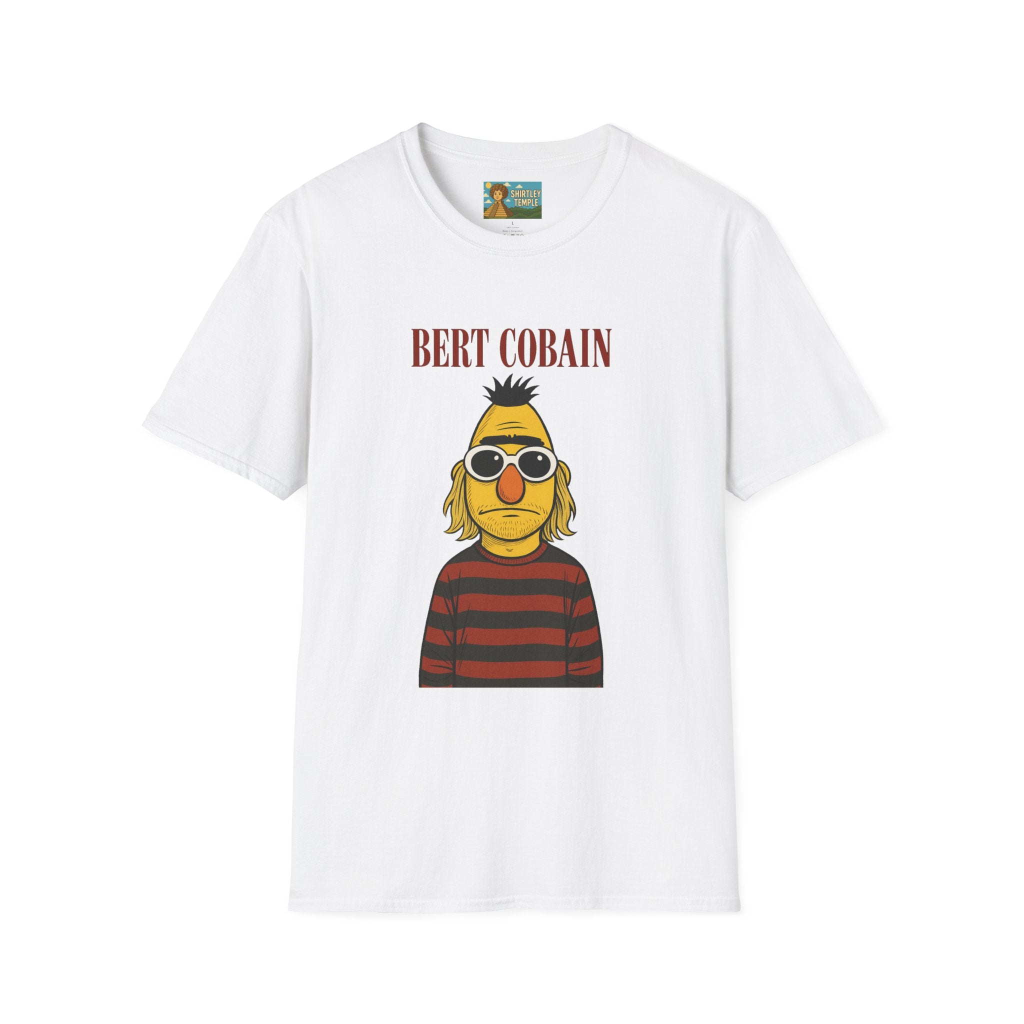 Bert Cobain funny mashup Kurt Cobain and Bert from sesame street wordplay unisex gift tee music lover