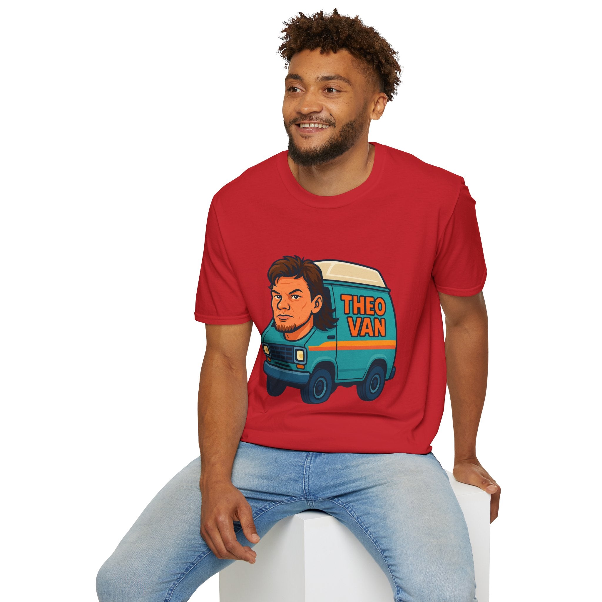 Theo Van (Theo Von + Van = Theo Van) Funny Tribute T-Shirt, Comedy Mashup Tee, Comedian Parody Shirt, Unisex Softstyle Top, Van Lover Gift
