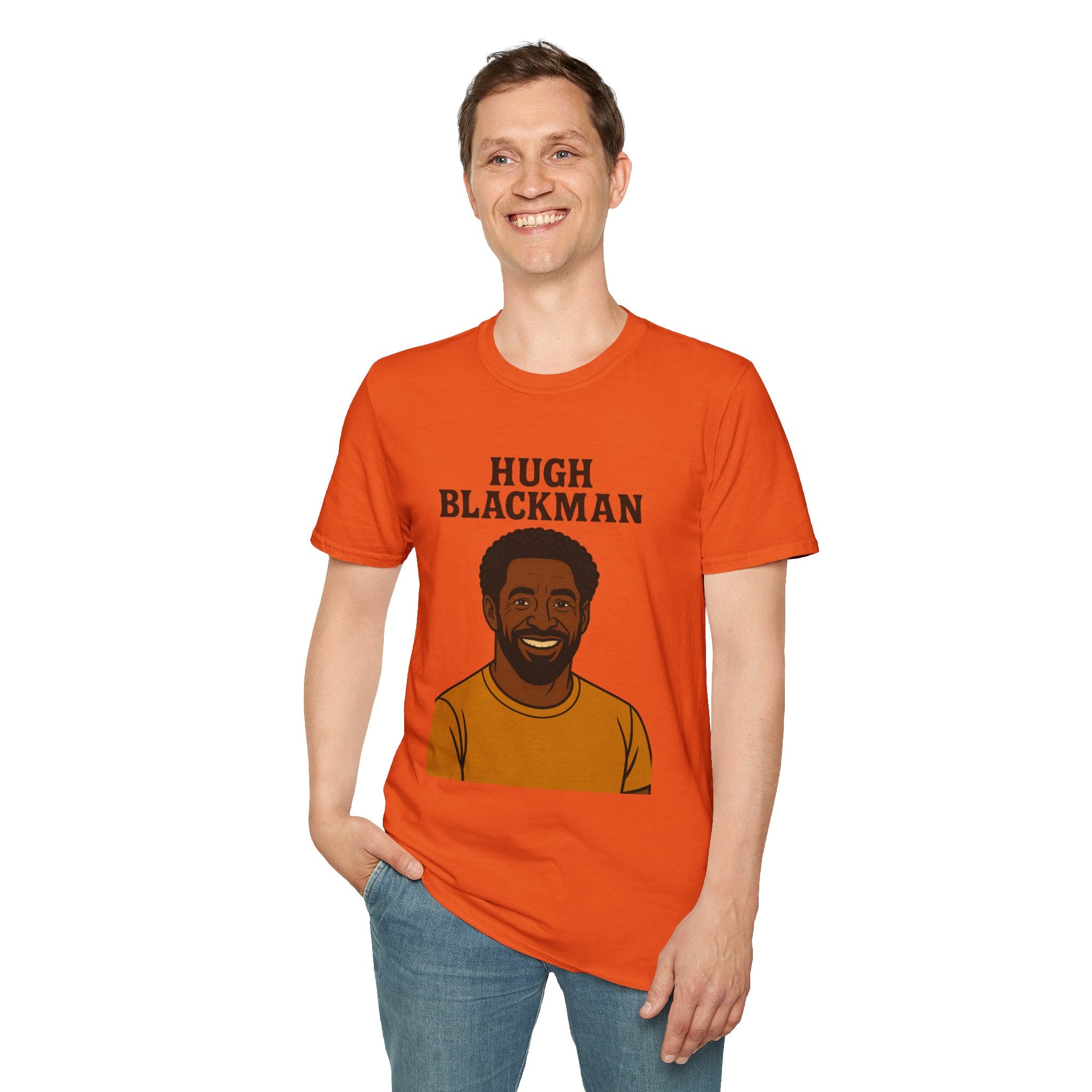 Hugh Blackman Parody T-Shirt, Funny Hugh Jackman Darker Person Tee, Comedy Tribute Apparel, Softstyle Unisex Shirt, Gift for Fans