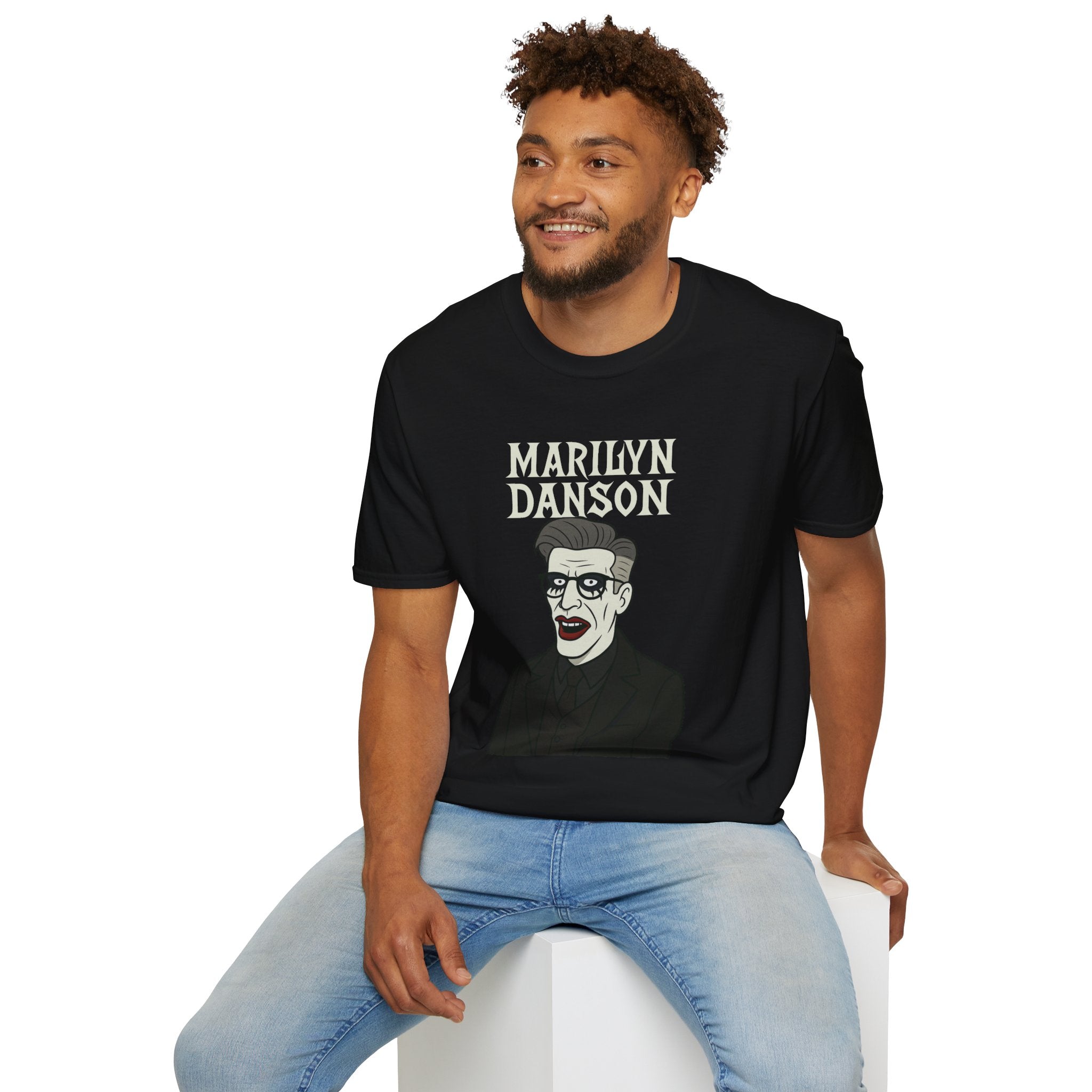 Marilyn Danson Funny Shirt, Mashup Tribute Tee, Parody Comedy Gift, Unisex Softstyle T-Shirt, Marilyn Manson Ted Danson