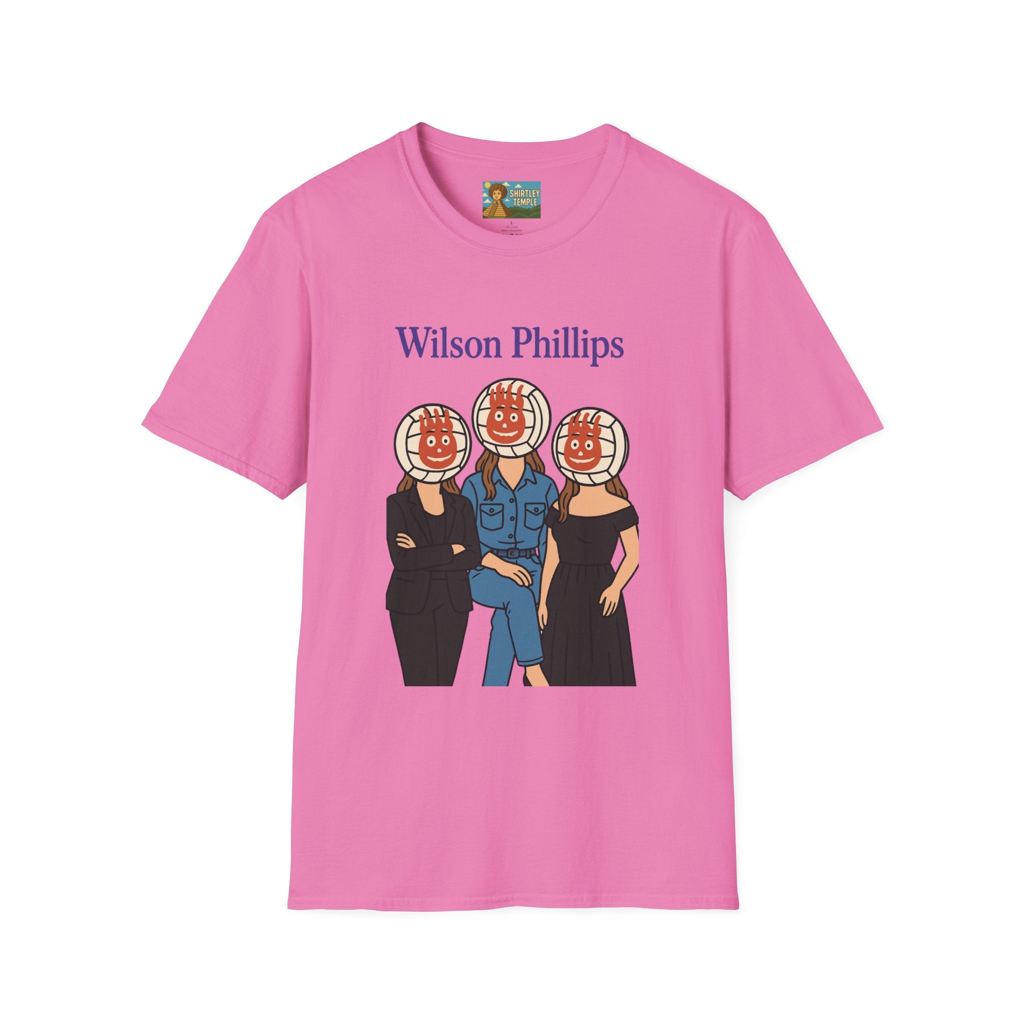 Wilson and Phillips Mashup Softstyle T-Shirt, Funny Wordplay Tribute Singers, Volleyball Theme Gift Tee