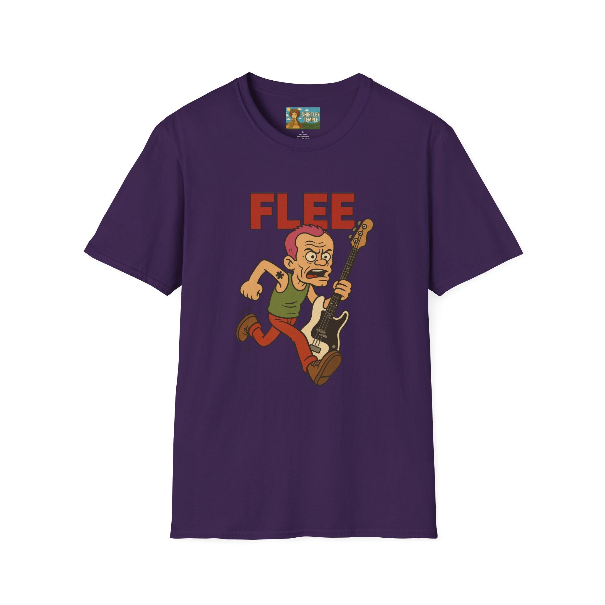 Flee funny shirt pun wordplay Flea red hot chili peppers running away fleeing