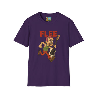 Flee funny shirt pun wordplay Flea red hot chili peppers running away fleeing