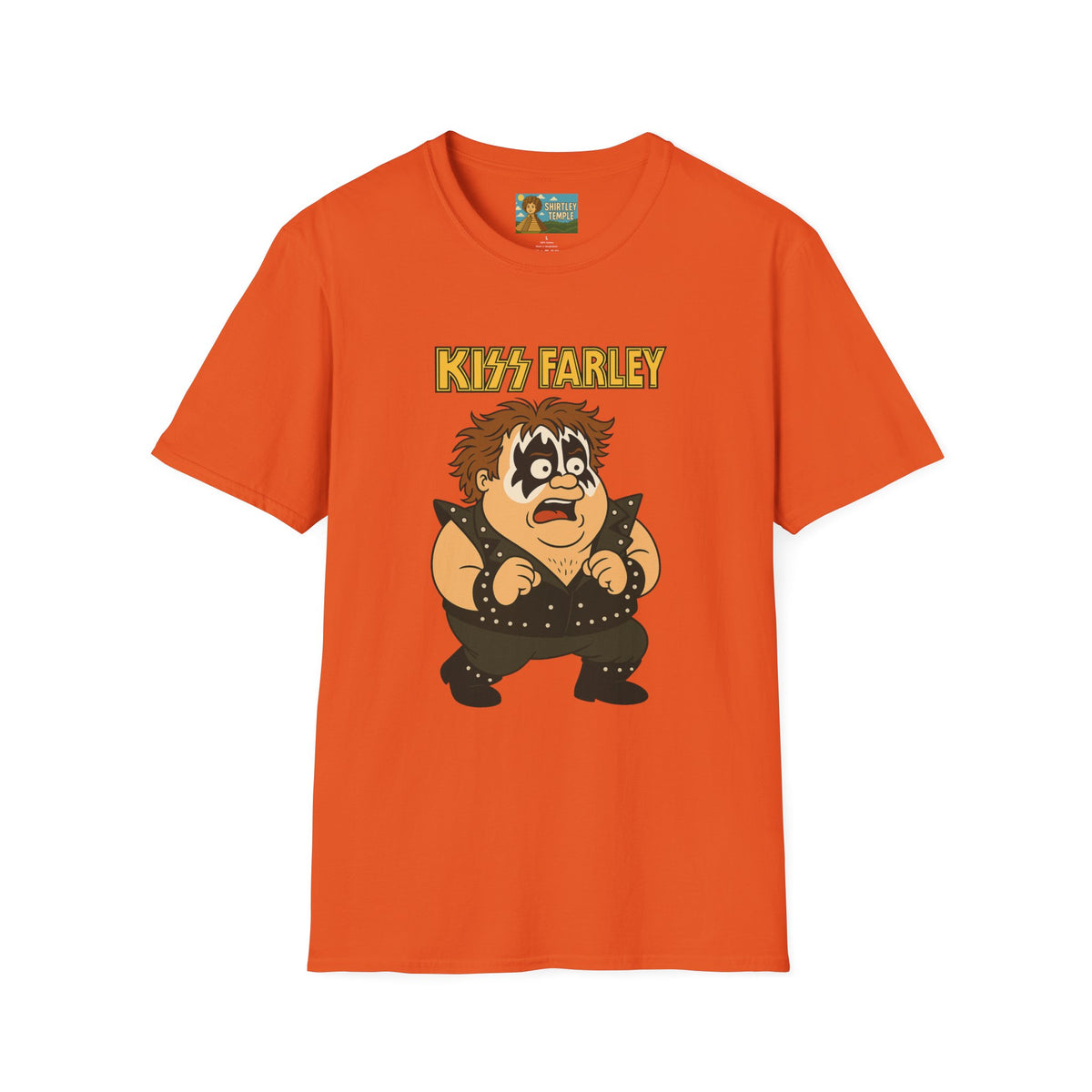 Kiss Farley T-Shirt, Rock Band Chris Farley Tribute Shirt, Funny Parody Mashup Tee, Unisex Softstyle Top, Gift for Music Lovers