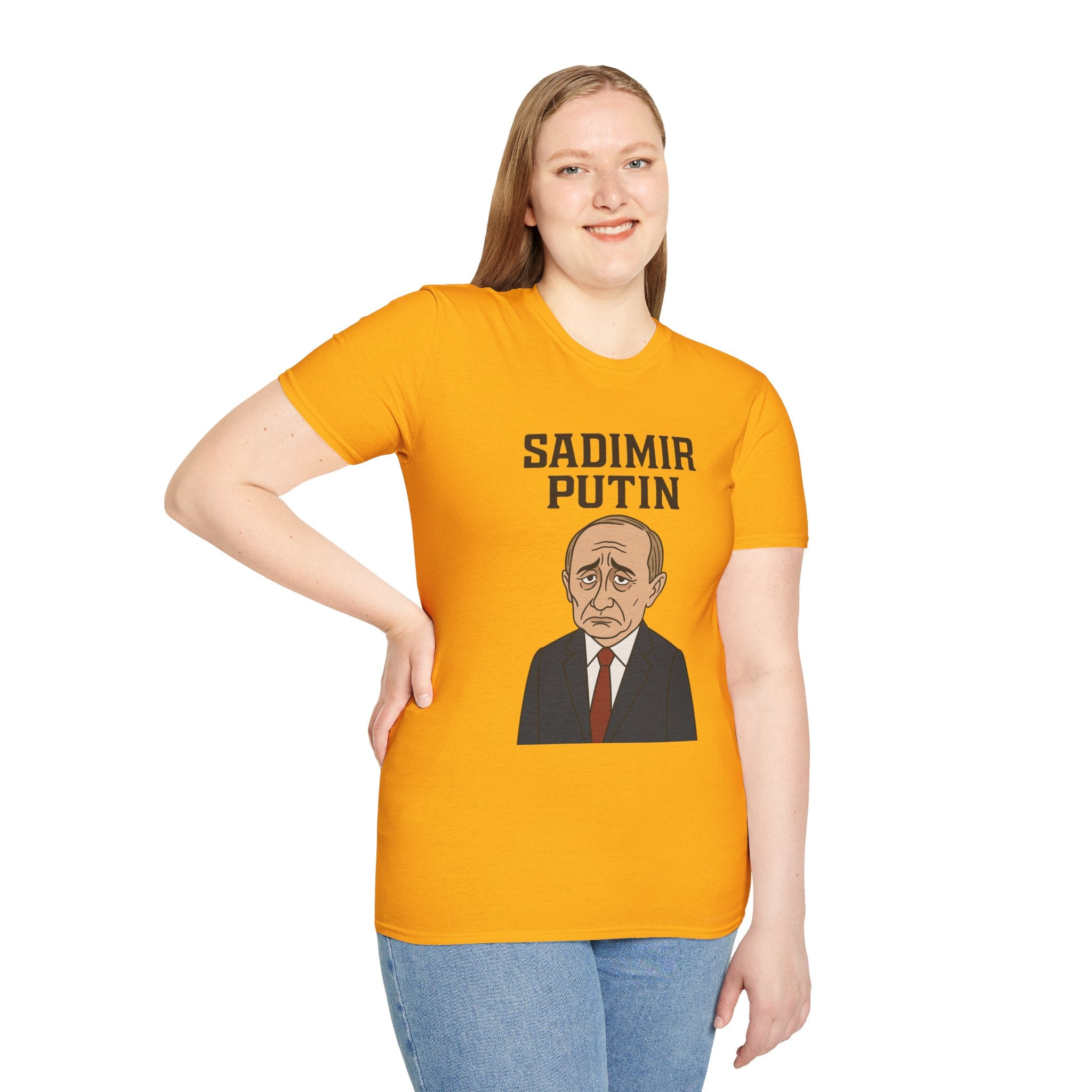 Sadimir Putin Funny T-Shirt, Vladimir Putin Parody Tee, Sad Person Comedy Shirt, Wordplay Humor Top