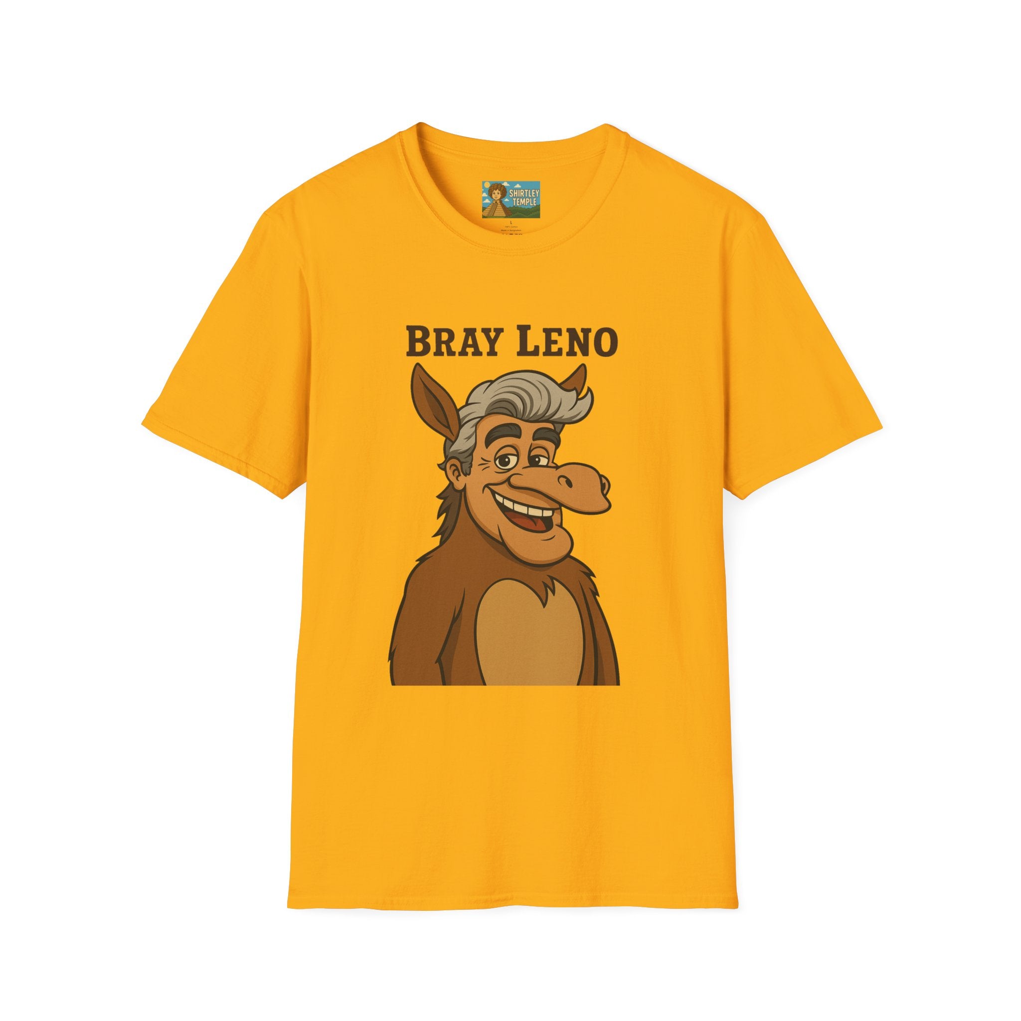 Bray Leno Parody Unisex Tee, Jay Leno Donkey Mashup Shirt, Funny Wordplay Comedy Gift, Softstyle T-Shirt
