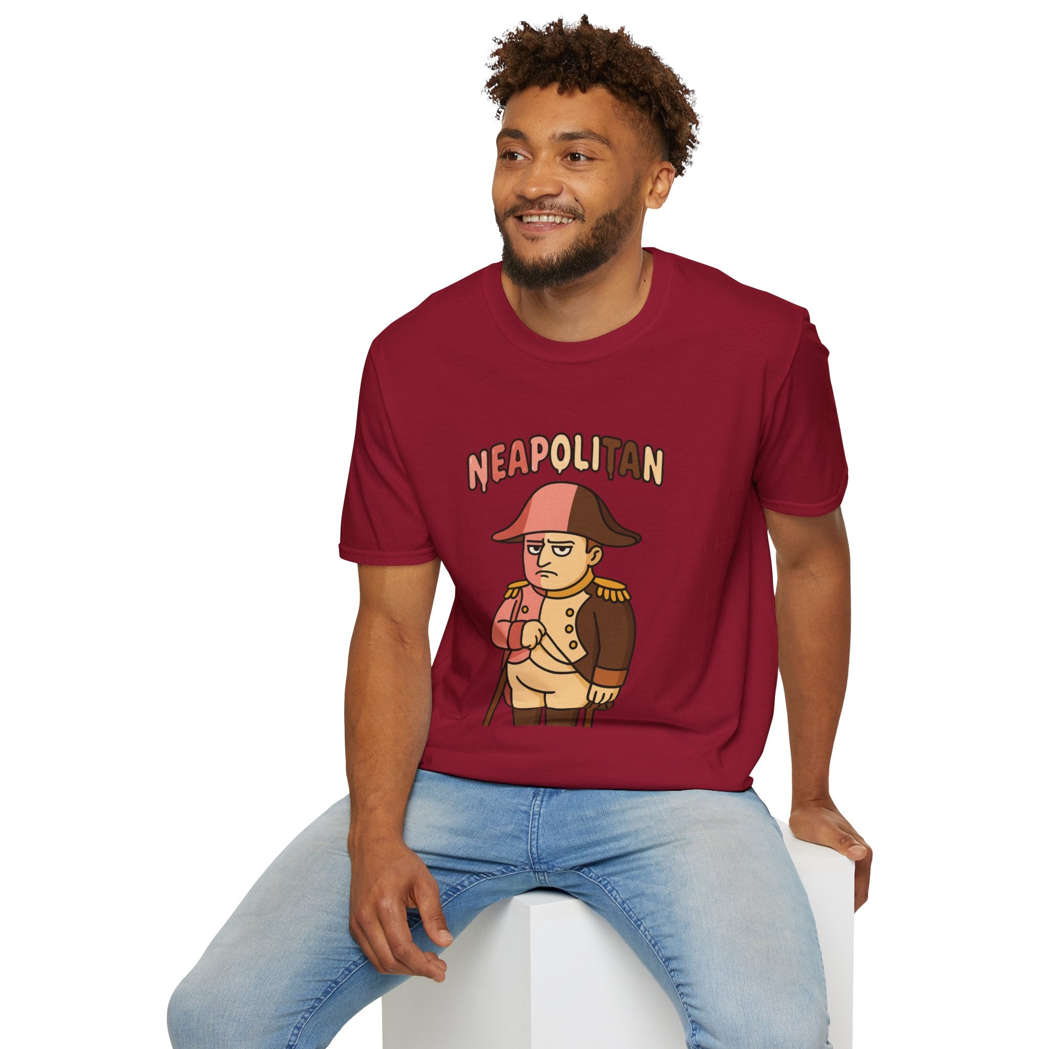 Neapolitan funny mashup shirt, Napoleon Bonaparte Ice Cream Parody Tshirt, Comedy Mashup Tee, Softstyle Unisex Top, Humorous Graphic Tee