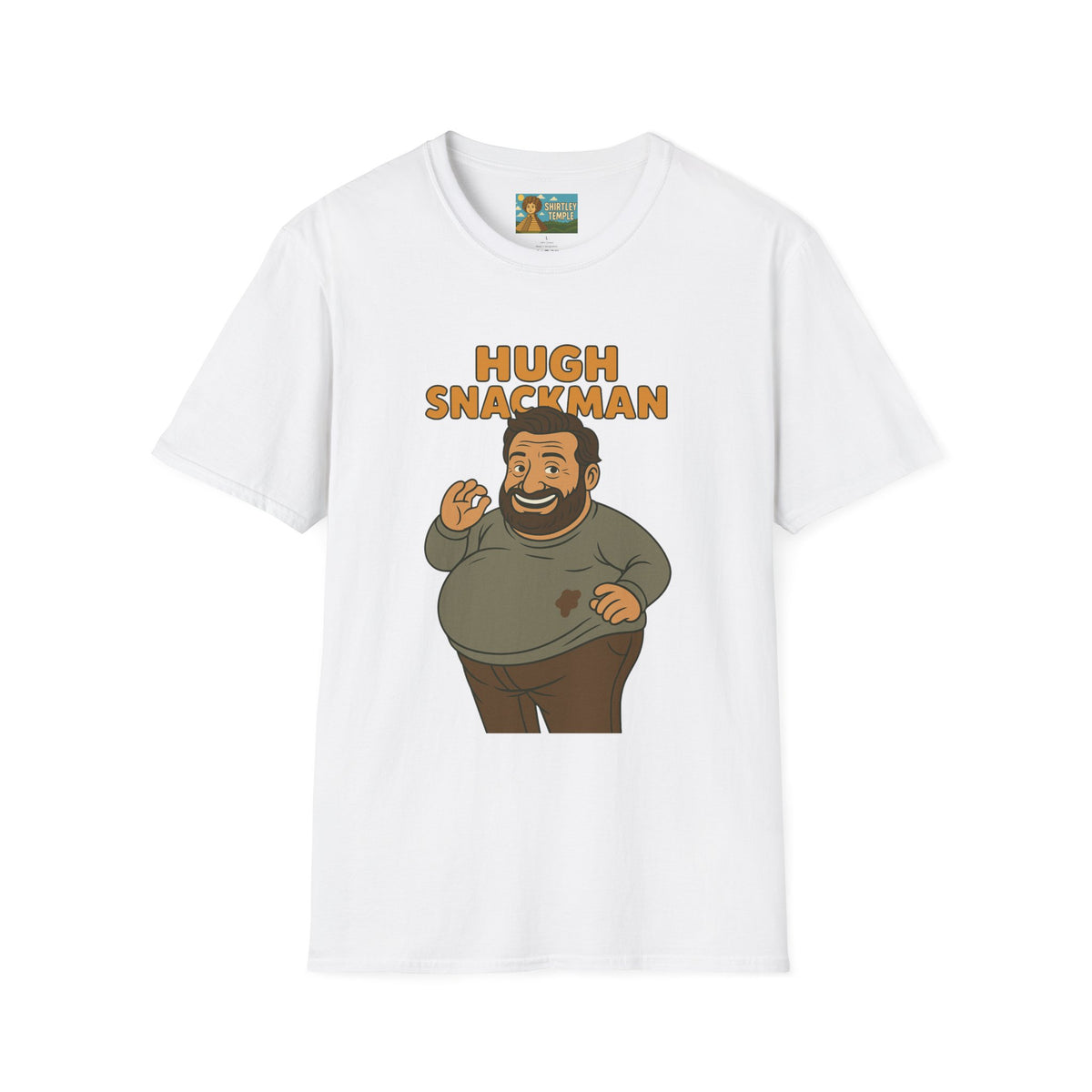 Hugh Snackman Funny Shirt, Hugh Jackman Parody Tee, Comedy Tribute Apparel, Unisex Softstyle T-Shirt