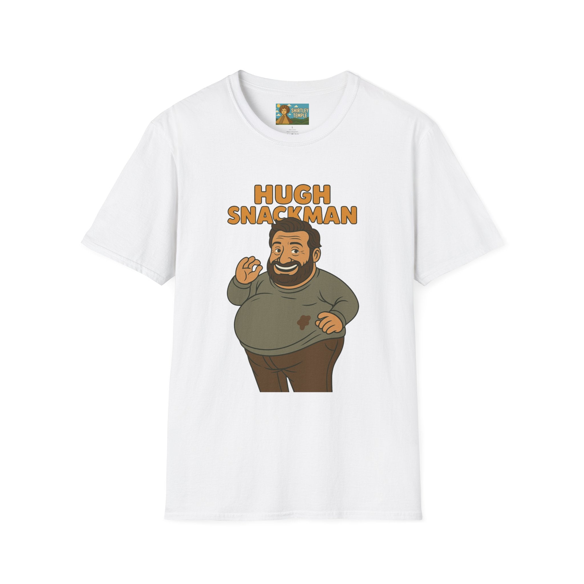 Hugh Snackman Funny Shirt, Hugh Jackman Parody Tee, Comedy Tribute Apparel, Unisex Softstyle T-Shirt