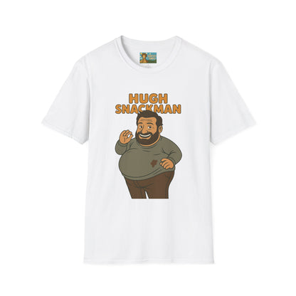 Hugh Snackman Funny Shirt, Hugh Jackman Parody Tee, Comedy Tribute Apparel, Unisex Softstyle T-Shirt