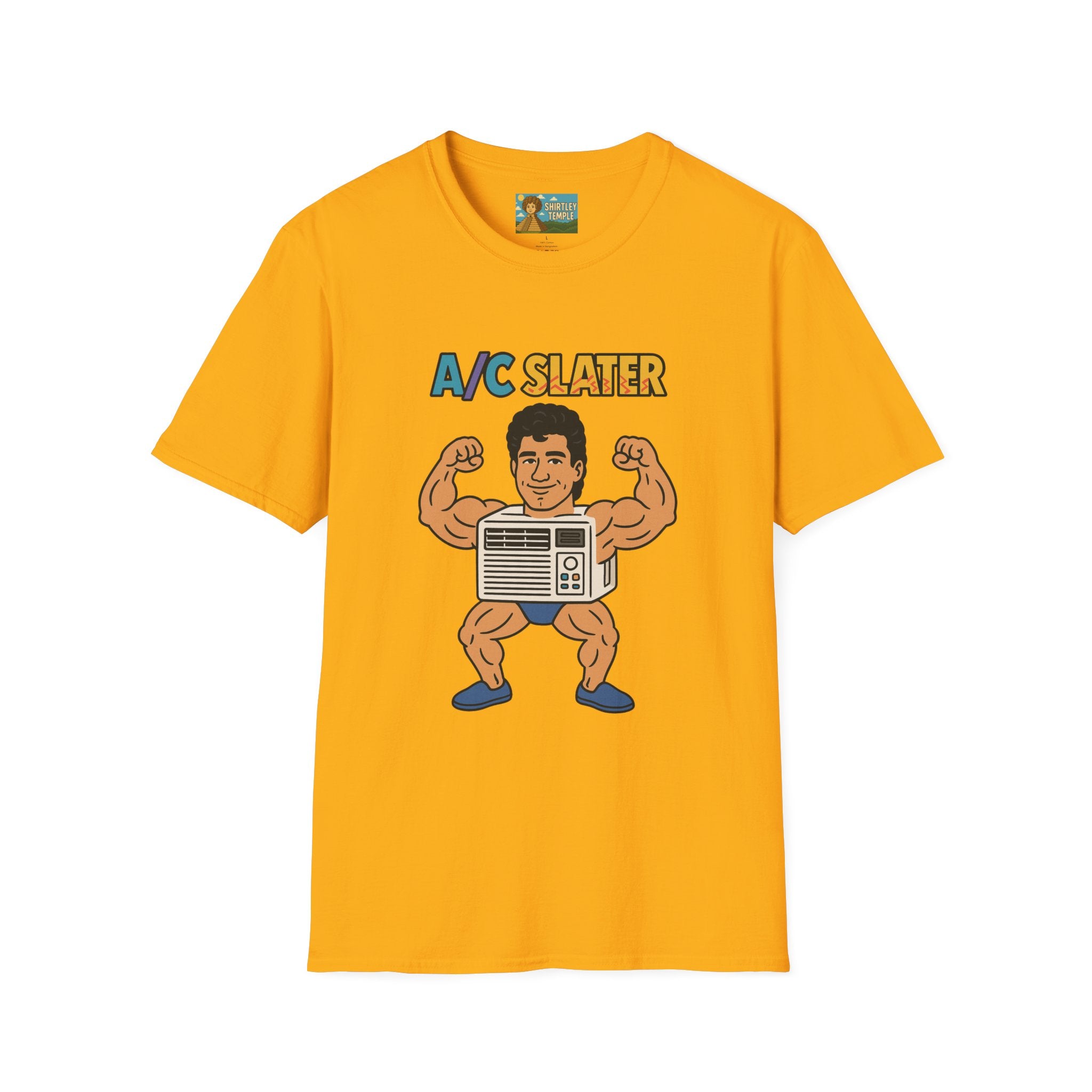A/C Slater Word Play Unisex Softstyle T-Shirt, Saved by the Bell Tee, Funny Air Conditioner Shirt, Retro 90s Clothing, Vintage TV Fan Gift