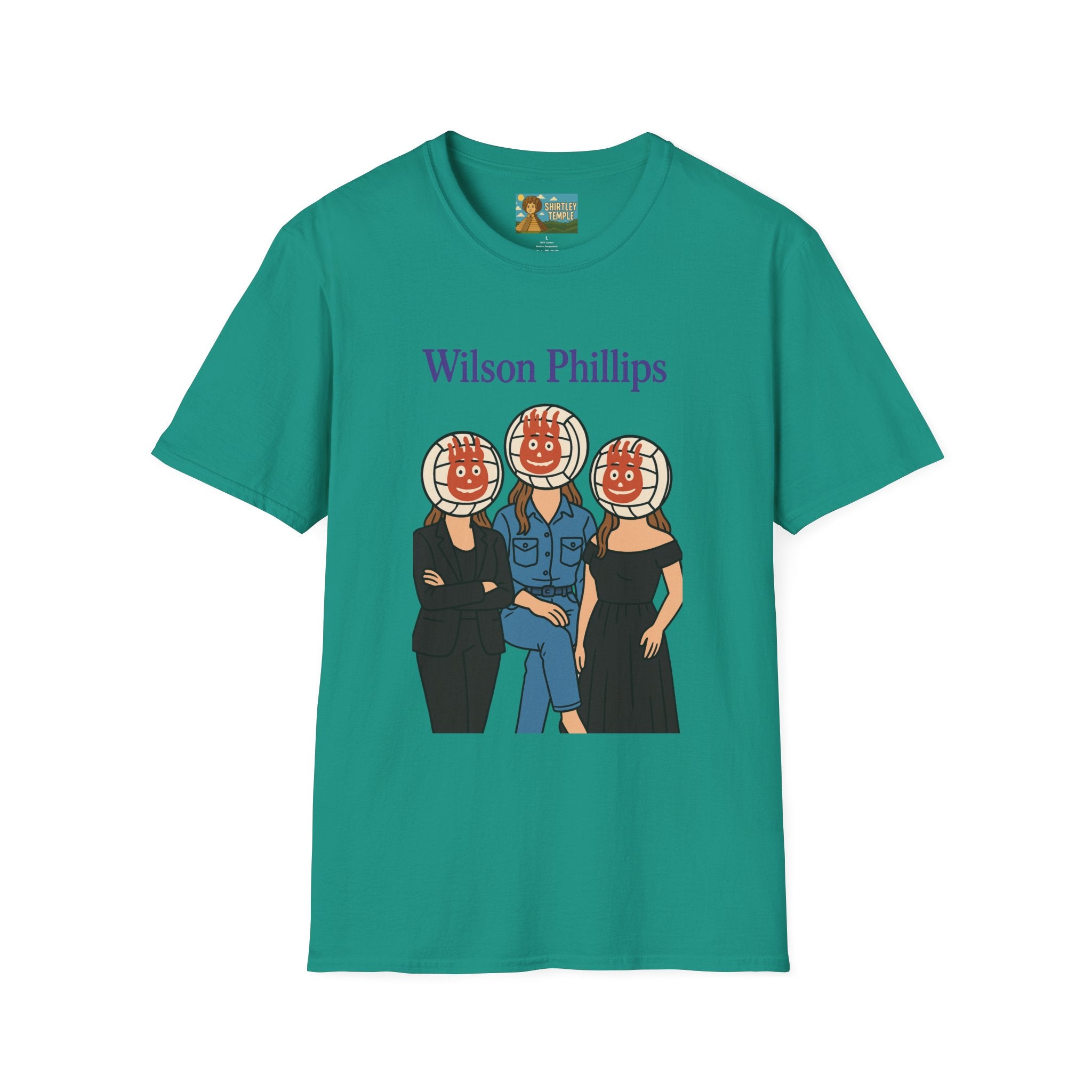 Wilson and Phillips Mashup Softstyle T-Shirt, Funny Wordplay Tribute Singers, Volleyball Theme Gift Tee