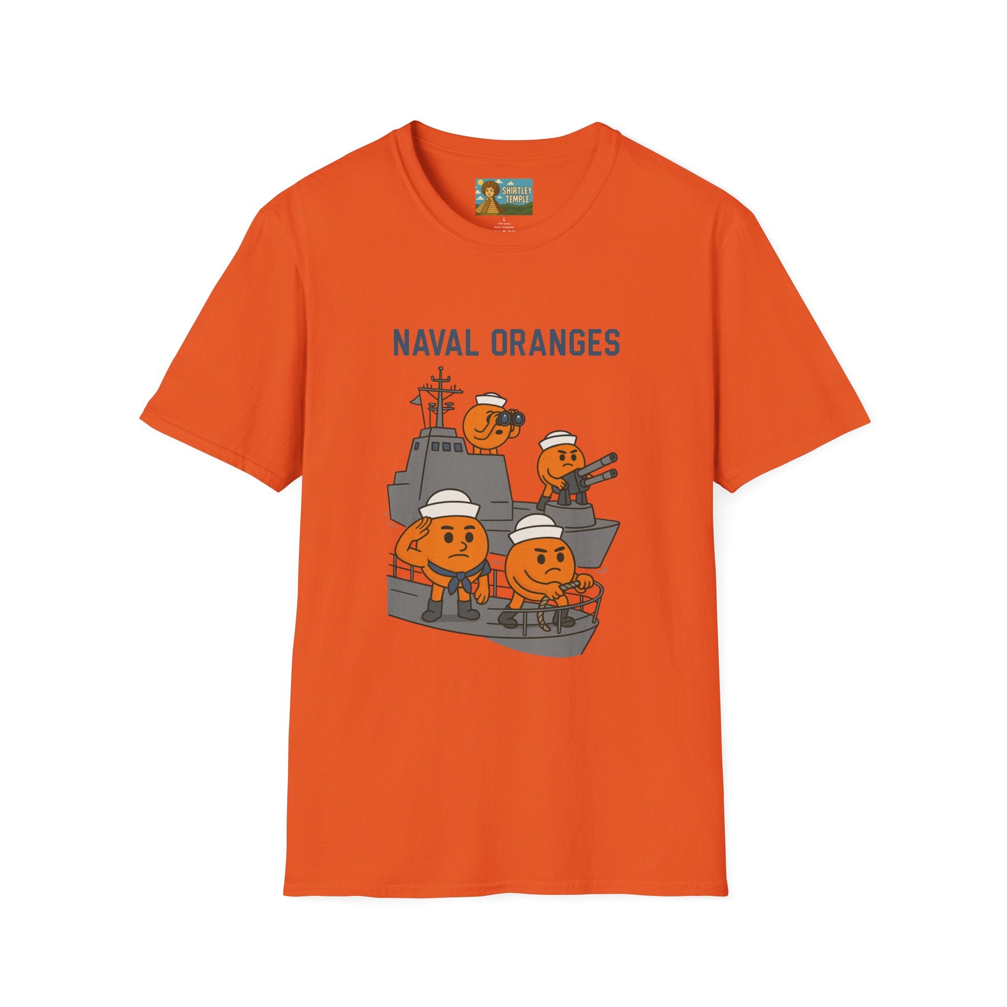 Naval Oranges Unisex Softstyle T-Shirt, Funny Shirt Parody Wordplay Mashup, Navy People Comedy Pun Punny, Navel Oranges Tee, Citrus Humor