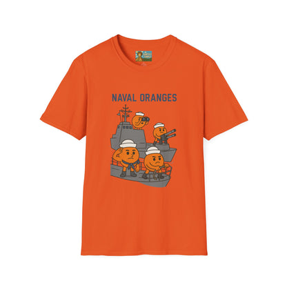 Naval Oranges Unisex Softstyle T-Shirt, Funny Shirt Parody Wordplay Mashup, Navy People Comedy Pun Punny, Navel Oranges Tee, Citrus Humor