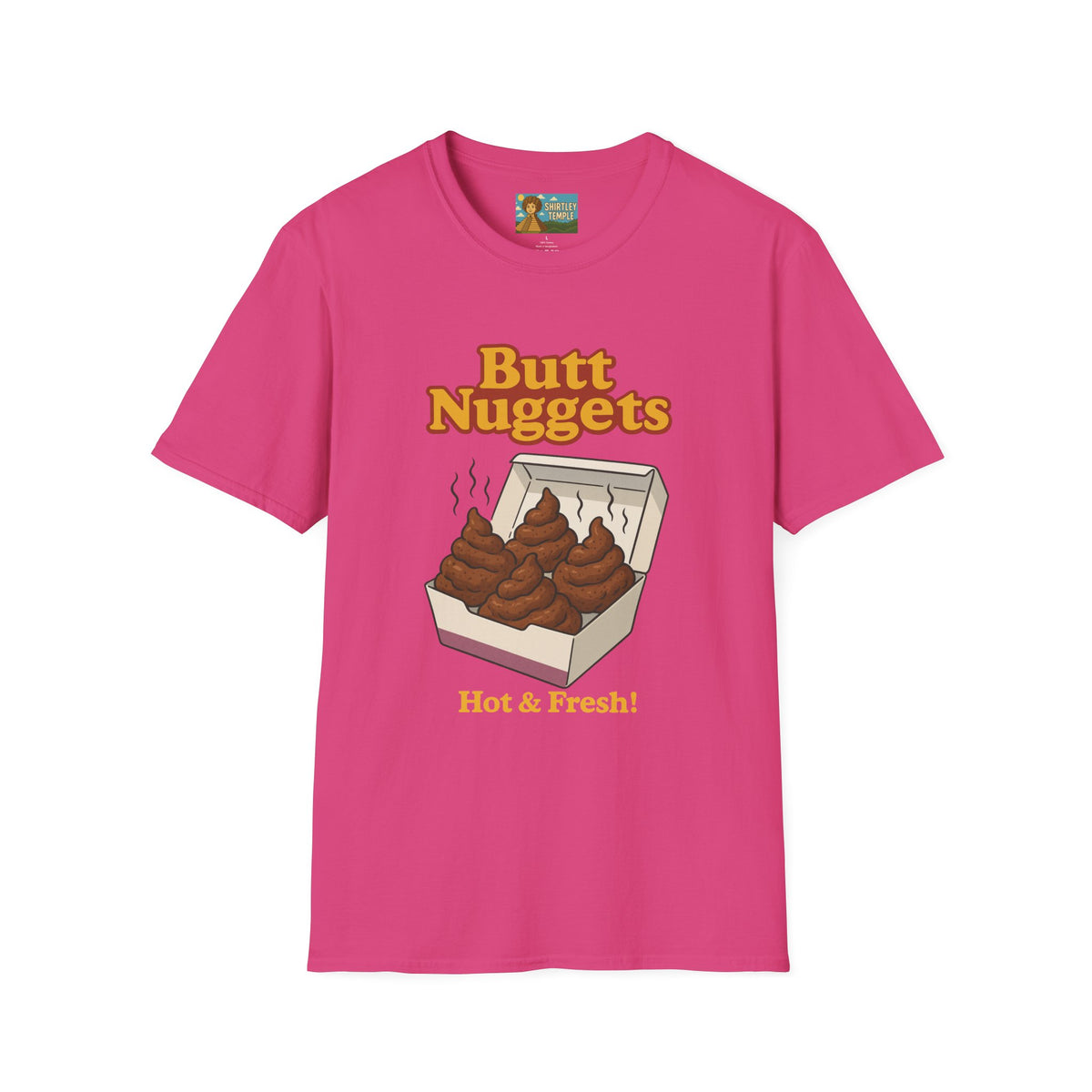 Butt Nuggets Funny Unisex Softstyle T-Shirt, Chicken Poop Pun Tee, Hilarious Wordplay Apparel, Comfy Graphic Shirt, Unisex Shirt for Joke