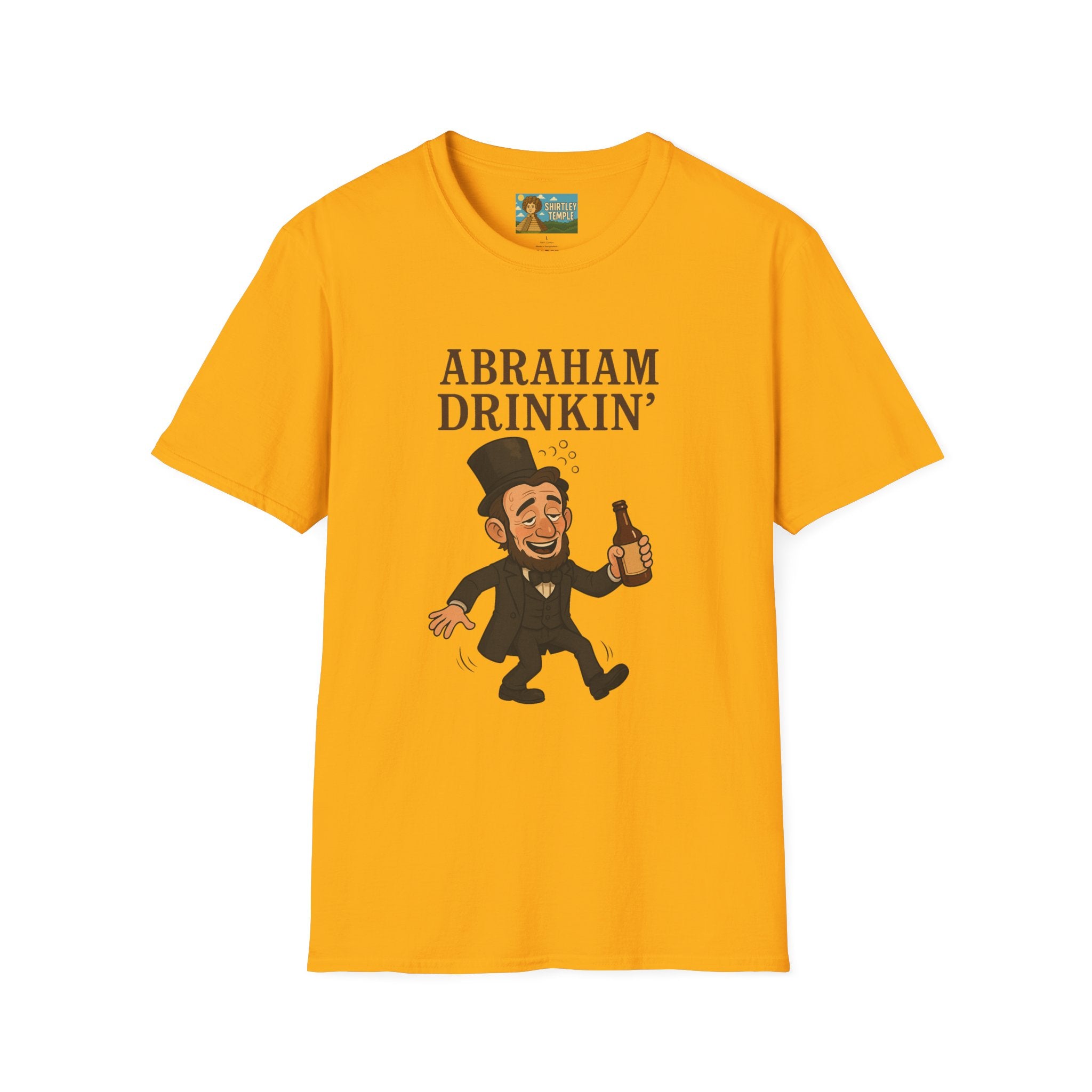 Abraham Drinkin' Party Shirt, St. Patrick's Day Tee, Unisex Tshirt, Funny Wordplay Graphic Tee, Gift for History Buffs