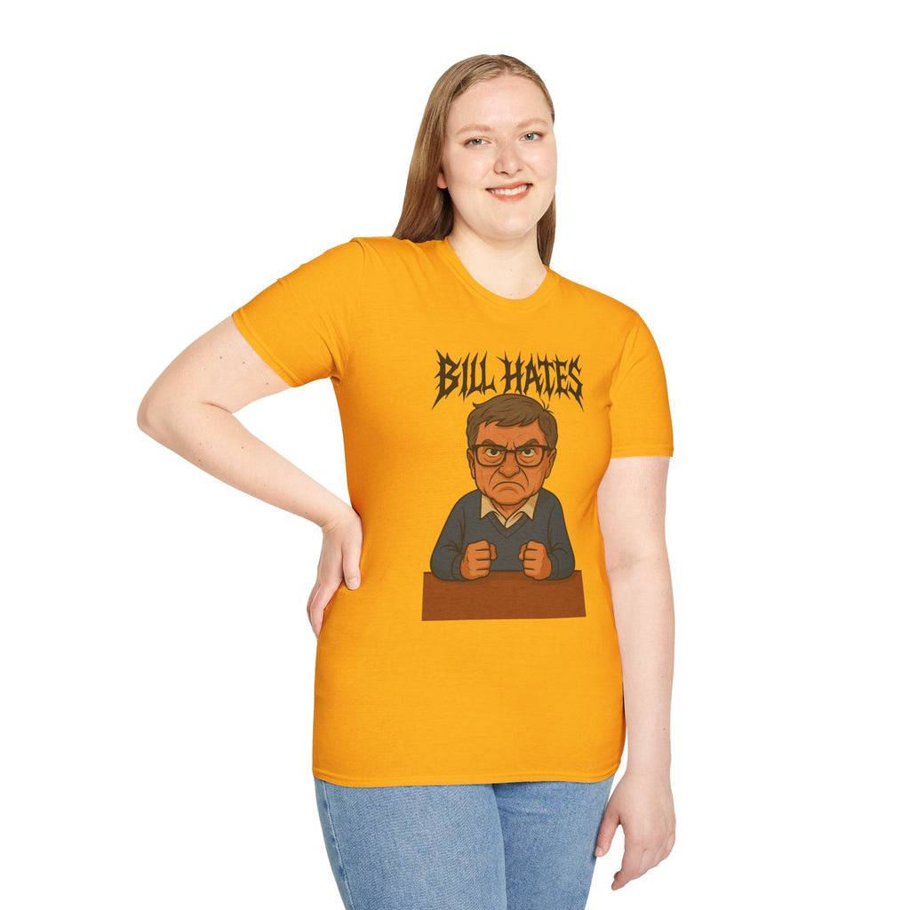 Bill Hates funny shirt parody apparel comedy tribute bill gates as a hateful person