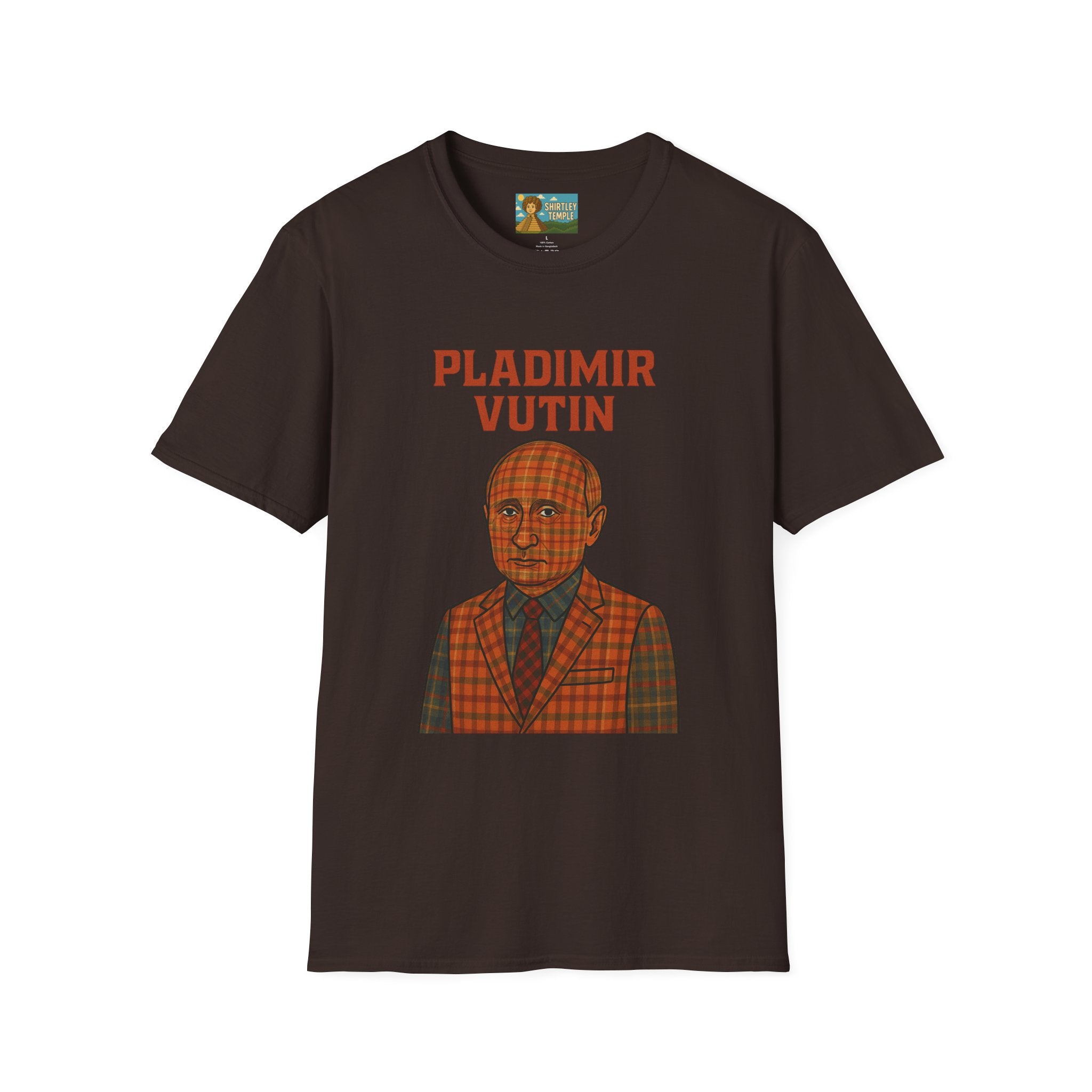 Pladimir Vutin T-Shirt, Funny Putin Parody Shirt, Plaid Person Pun Tee, Comedy Putin Plaid Top, Vladimir Putin Plaid Wordplay Apparel