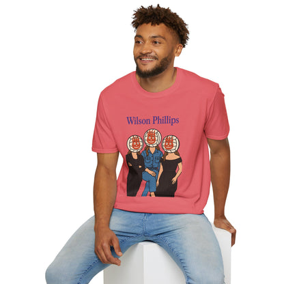 Wilson and Phillips Mashup Softstyle T-Shirt, Funny Wordplay Tribute Singers, Volleyball Theme Gift Tee