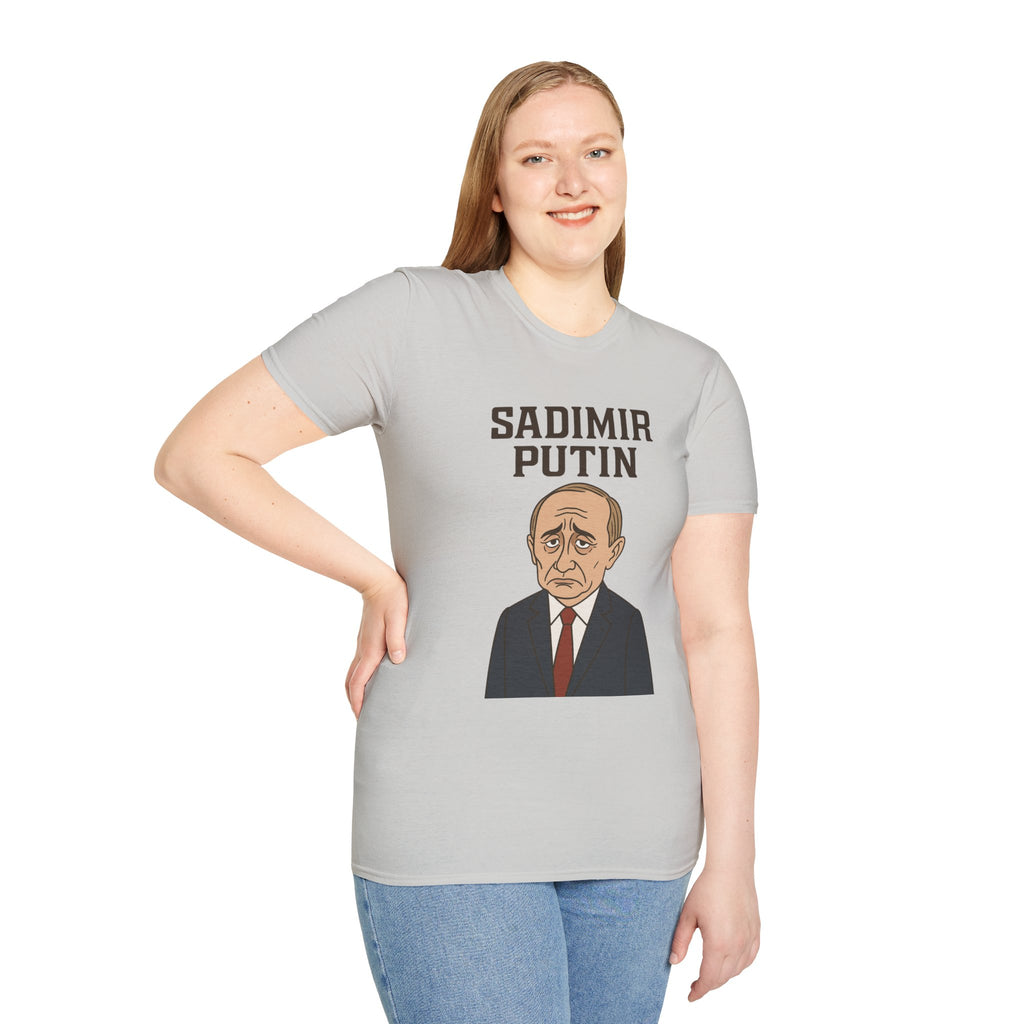 Sadimir Putin Funny T-Shirt, Vladimir Putin Parody Tee, Sad Person Comedy Shirt, Wordplay Humor Top