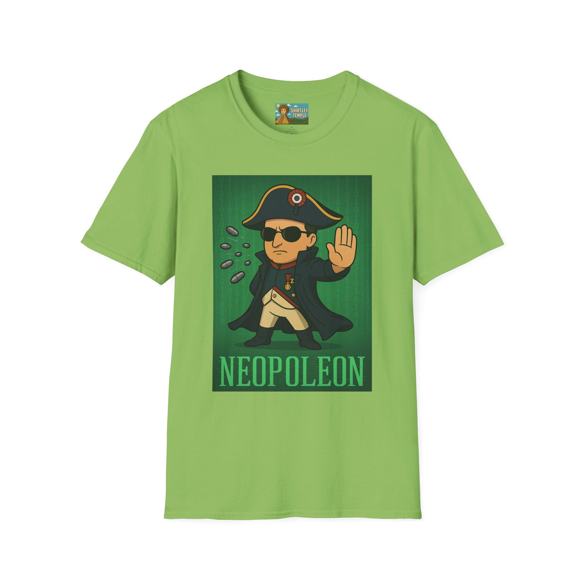 Neopoleon Mashup Unisex Softstyle T-Shirt, Parody Tee for Movie Fans, Humorous Wordplay Shirt, Pop Culture Gift, Napoleon Matrix Neo Tee