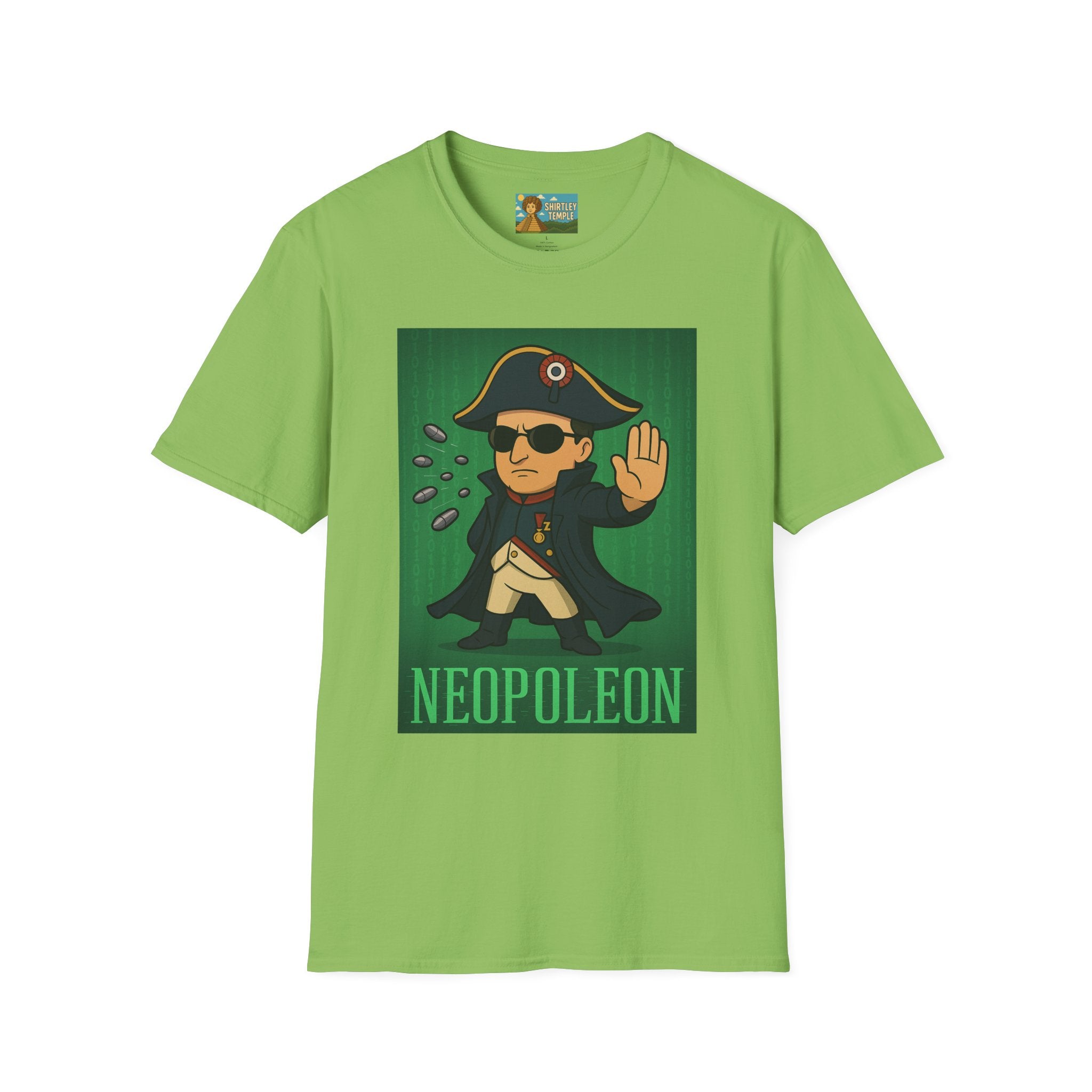 Neopoleon Mashup Unisex Softstyle T-Shirt, Parody Tee for Movie Fans, Humorous Wordplay Shirt, Pop Culture Gift, Napoleon Matrix Neo Tee