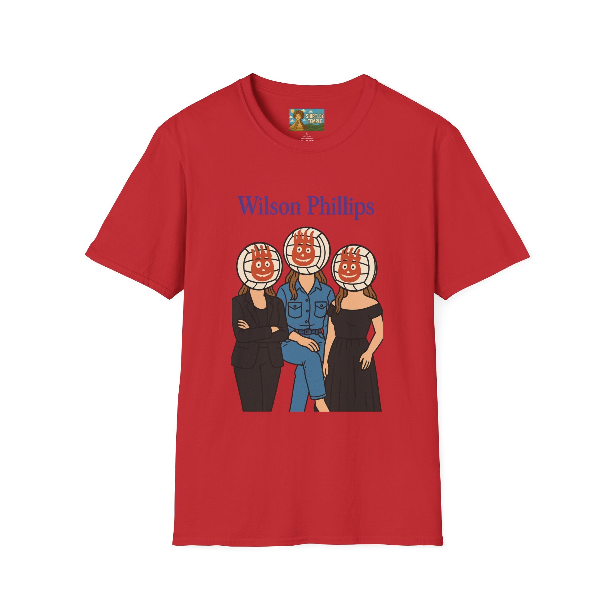 Wilson and Phillips Mashup Softstyle T-Shirt, Funny Wordplay Tribute Singers, Volleyball Theme Gift Tee