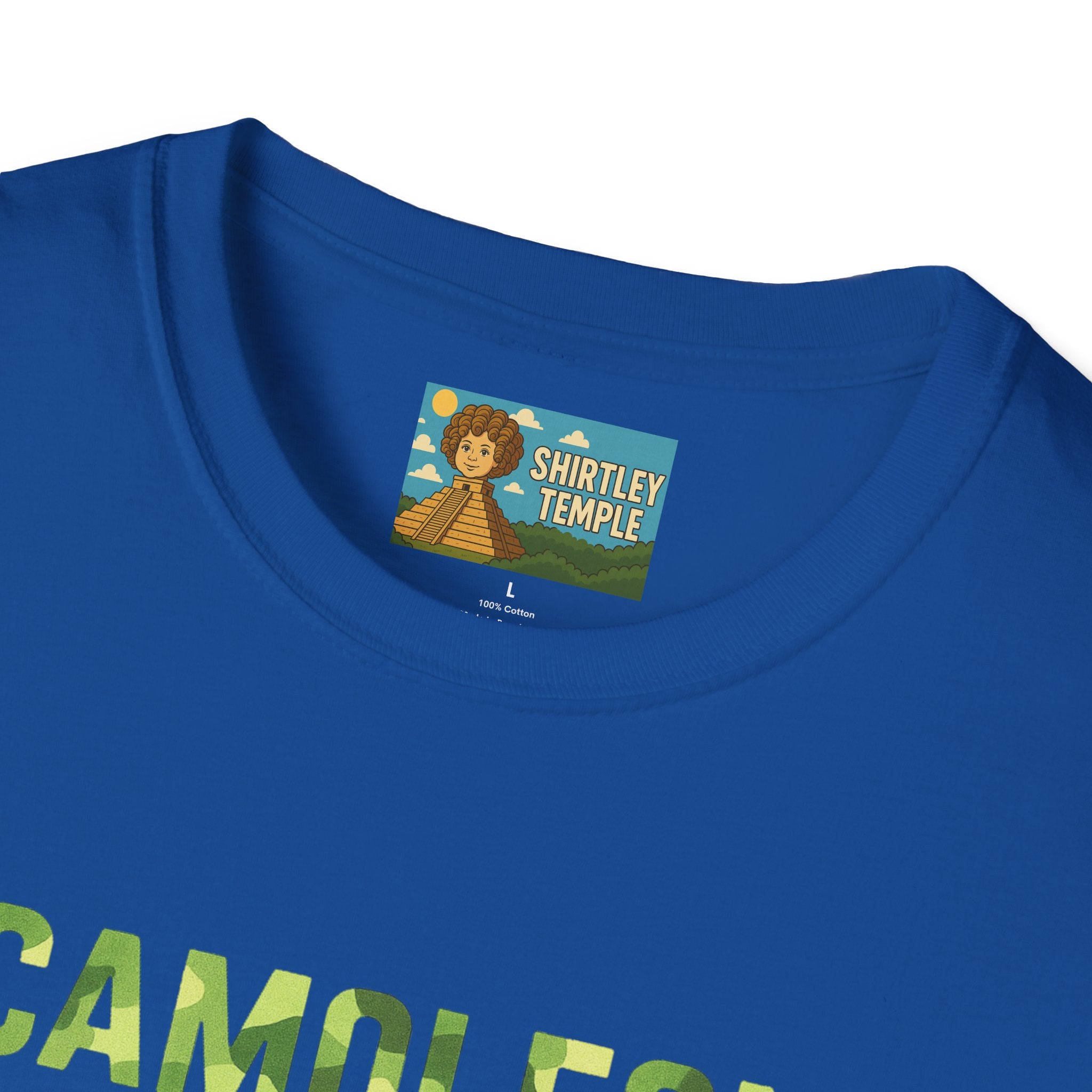 Camoleon Funny Parody T-Shirt, Comedy Mashup Tee, Military Camo Chameleon Shirt, Unisex Softstyle Top
