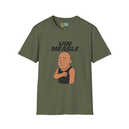 Vin Measle Parody Unisex Softstyle T-Shirt, Actor Measles Wordplay Tee, Humorous Graphic Tee Shirt, Comedy Movie Fan Gift, Lightweight