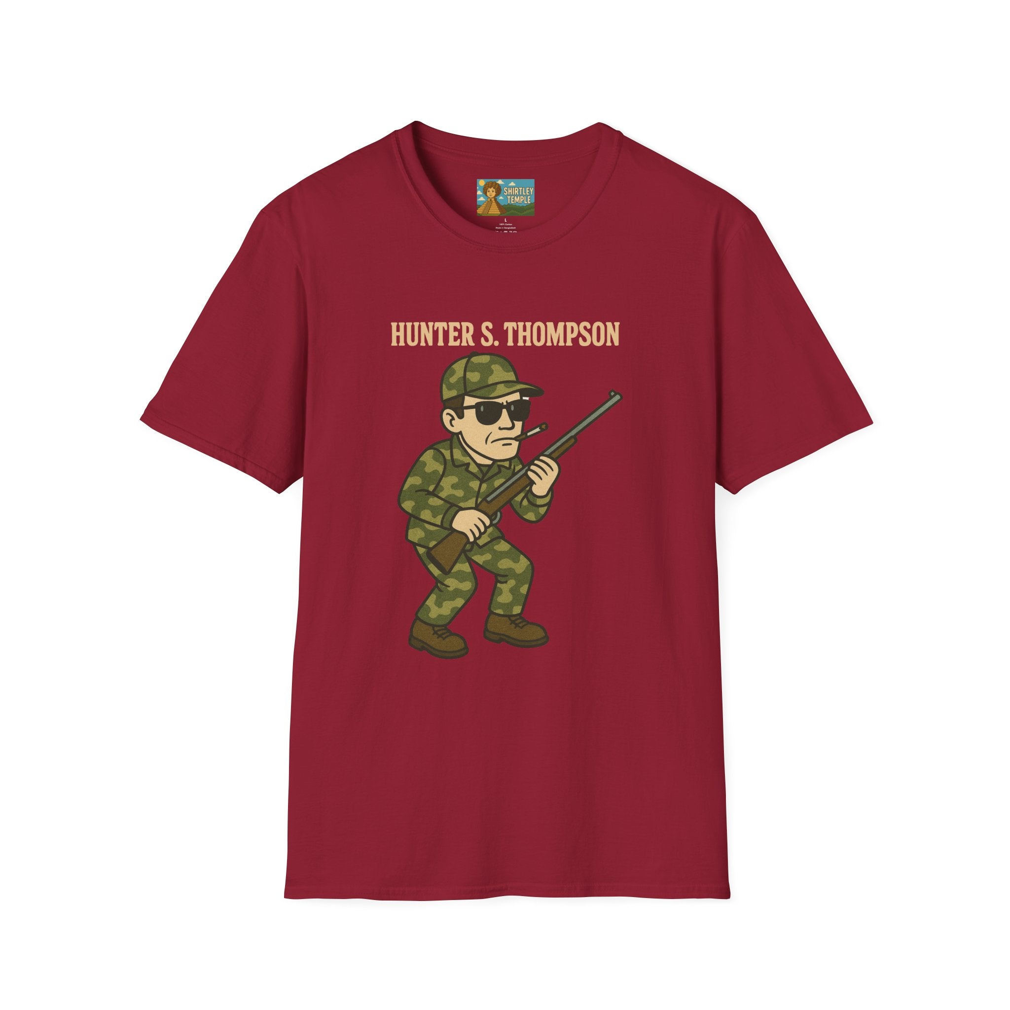 Hunter S Thompson Funny Shirt, Parody Apparel, Comedy Tribute Mashup Pun Unisex Softstyle T-Shirt