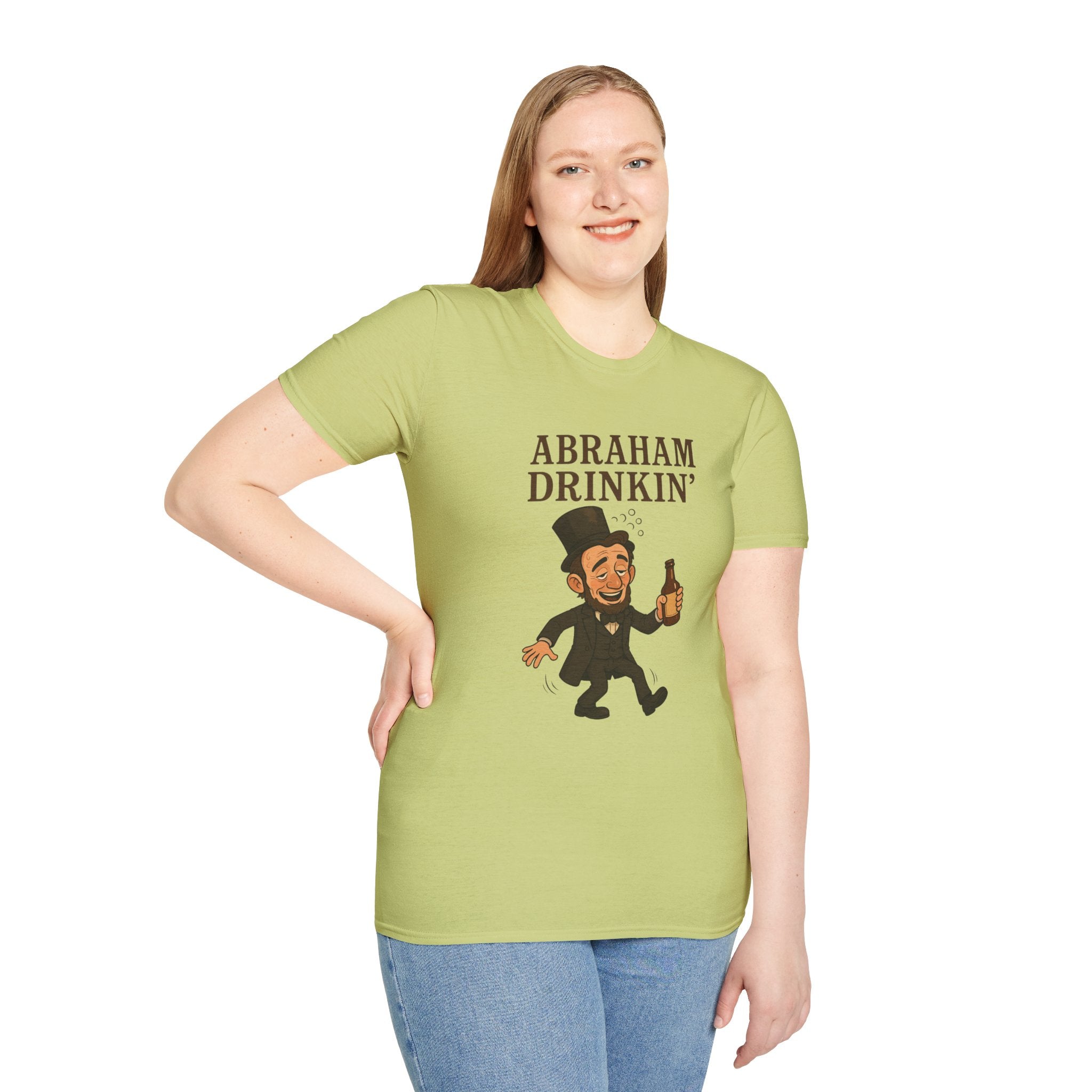 Abraham Drinkin' Party Shirt, St. Patrick's Day Tee, Unisex Tshirt, Funny Wordplay Graphic Tee, Gift for History Buffs