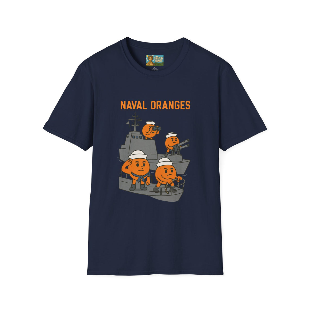 Naval Oranges Unisex Softstyle T-Shirt, Funny Shirt Parody Wordplay Mashup, Navy People Comedy Pun Punny, Navel Oranges Tee, Citrus Humor