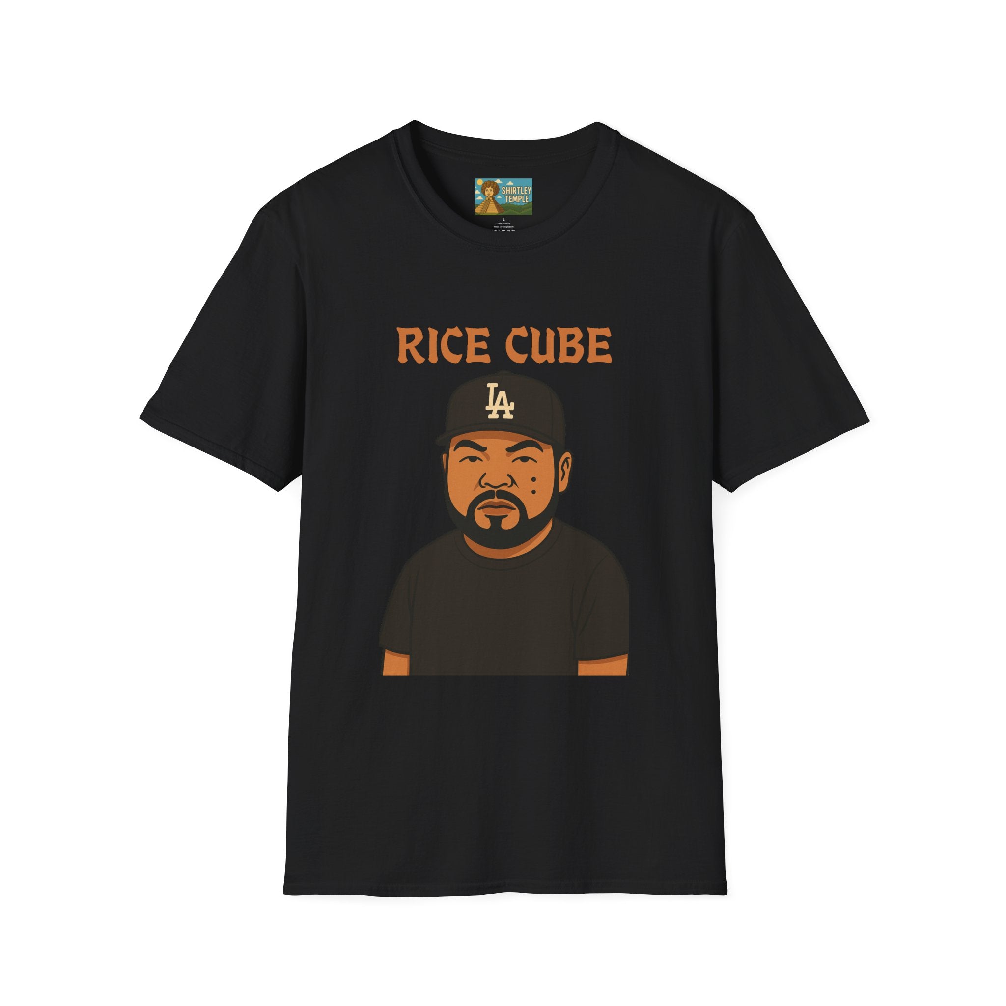 Rice Cube Funny T-Shirt, Ice Cube Asian Parody Shirt, Wordplay Tee, Hip-Hop Music Fan Gift, Unisex Softstyle Top