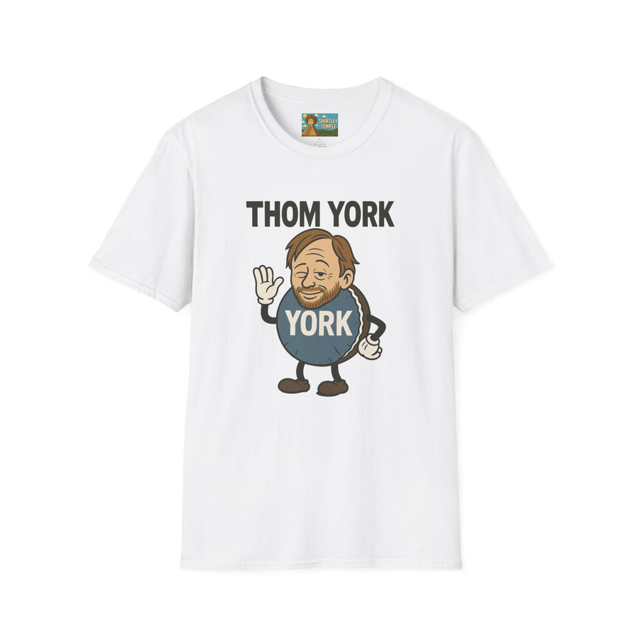 Thom York Peppermint Patty T-Shirt, Radiohead Musician Gift, Alternative Rock Tee, Funny Singer Shirt, Softstyle Unisex Top
