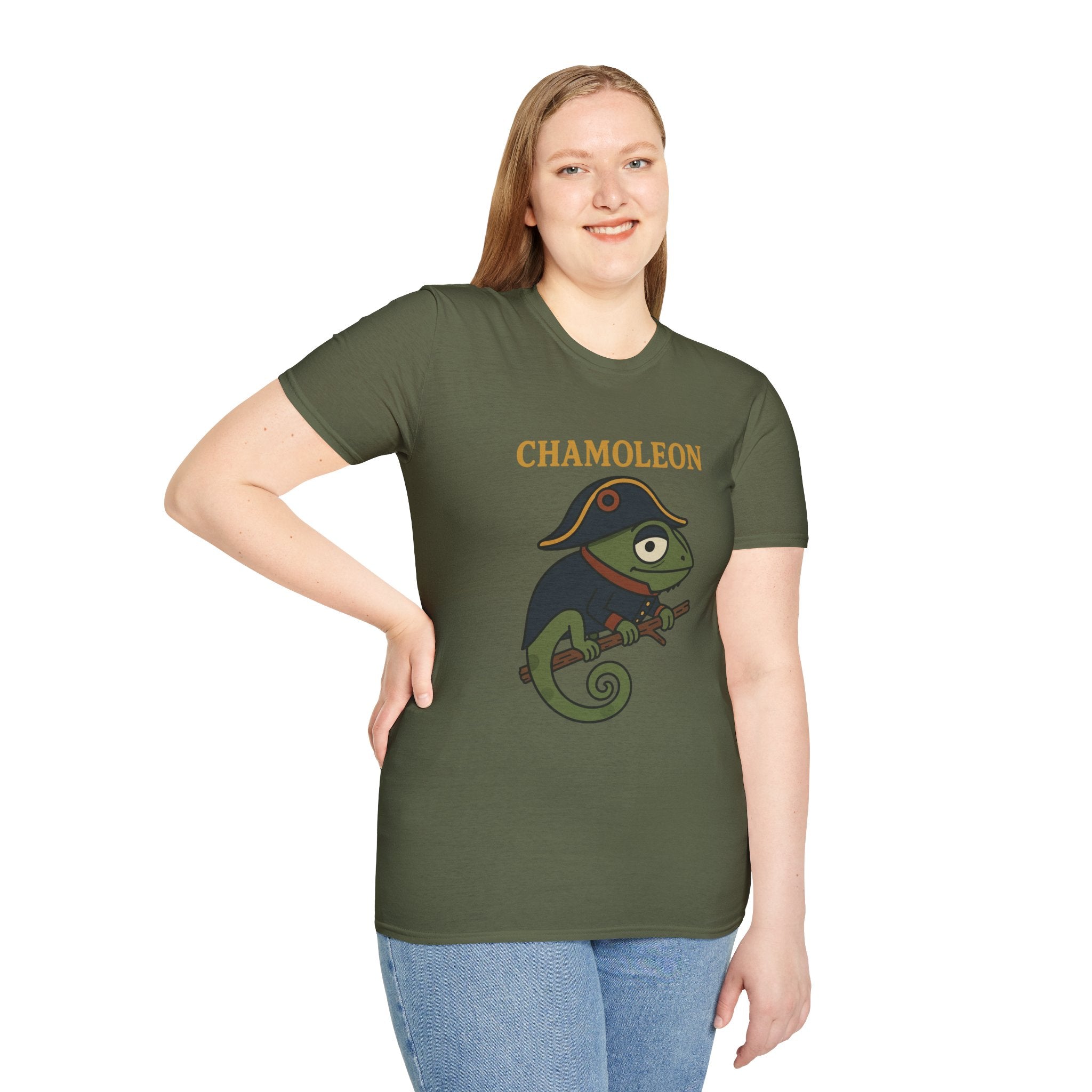 Chamoleon Funny Wordplay Parody Unisex T-Shirt, Napoleon Bonaparte Chameleon Tee Shirt Apparel