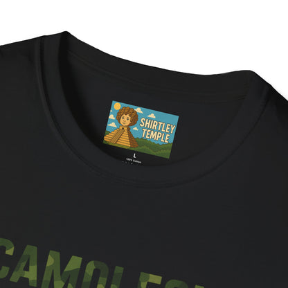 Camoleon Funny Parody T-Shirt, Comedy Mashup Tee, Military Camo Chameleon Shirt, Unisex Softstyle Top