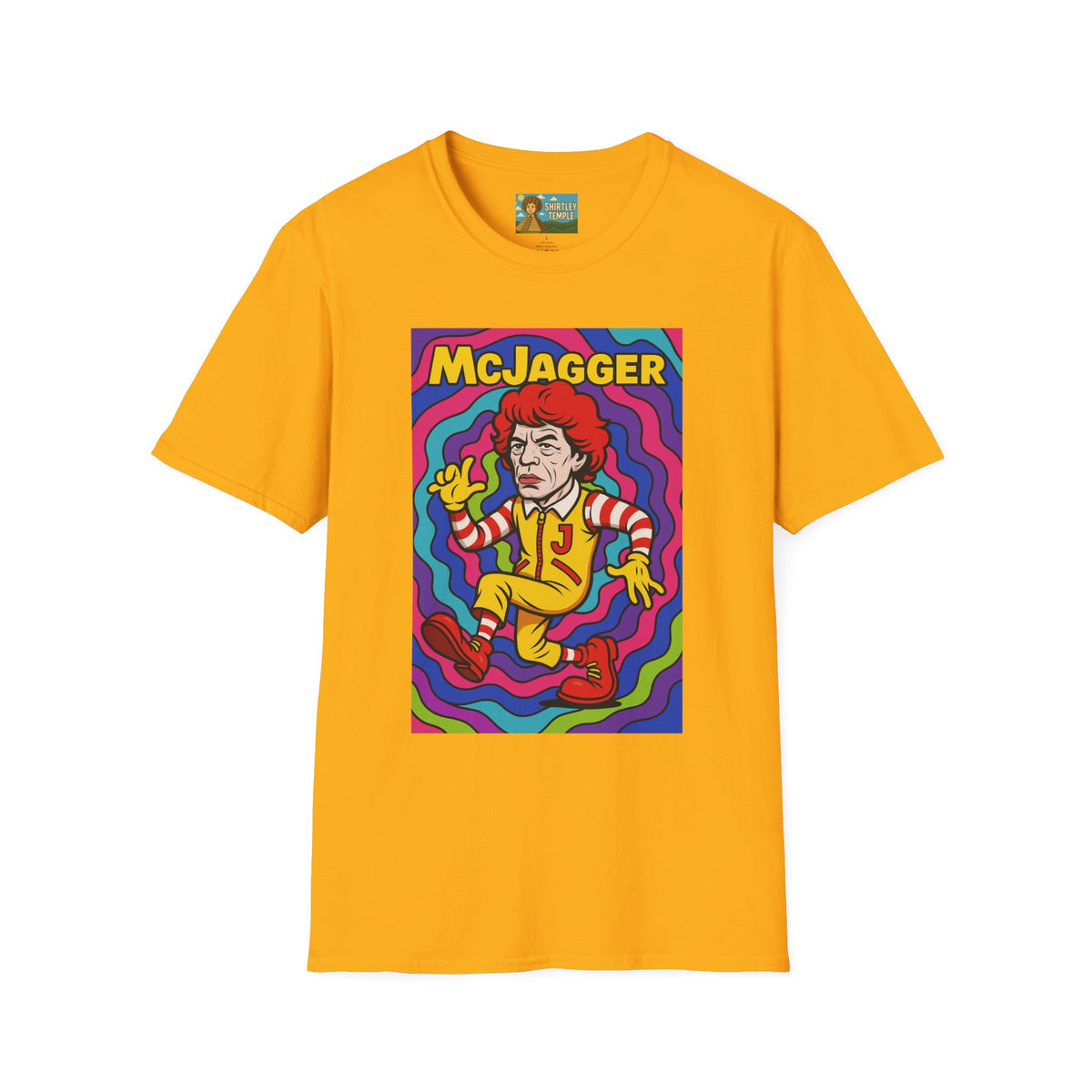 McJagger ver 2 Psychedelic Funny Unisex T-Shirt, Mashup Tribute Tee for Men and Women, Softstyle Shirt for Comedy Fans, Parody Graphic Tee