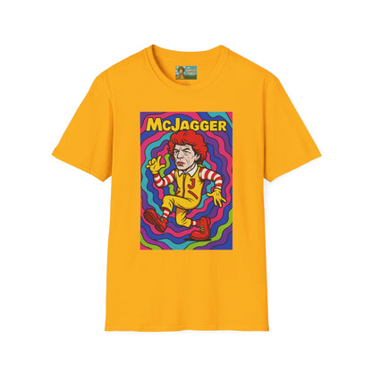McJagger ver 2 Psychedelic Funny Unisex T-Shirt, Mashup Tribute Tee for Men and Women, Softstyle Shirt for Comedy Fans, Parody Graphic Tee