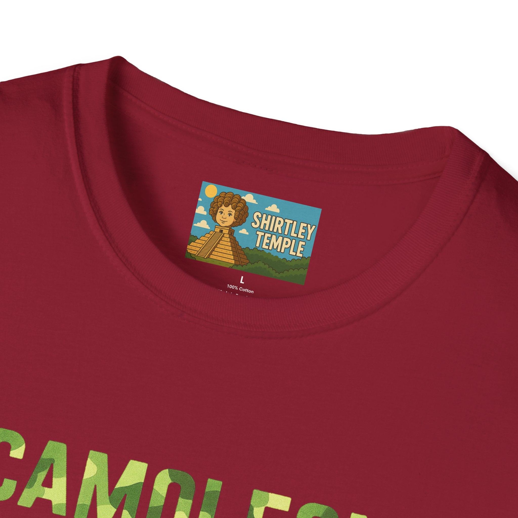 Camoleon Funny Parody T-Shirt, Comedy Mashup Tee, Military Camo Chameleon Shirt, Unisex Softstyle Top