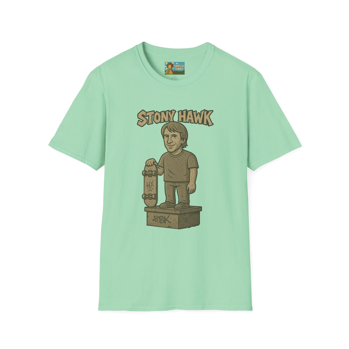 Stony Hawk Unisex T-Shirt, Skateboard Legend Parody Tee, Statue Wordplay Shirt, Funny Skater Gift, Skateboarding Fan Top